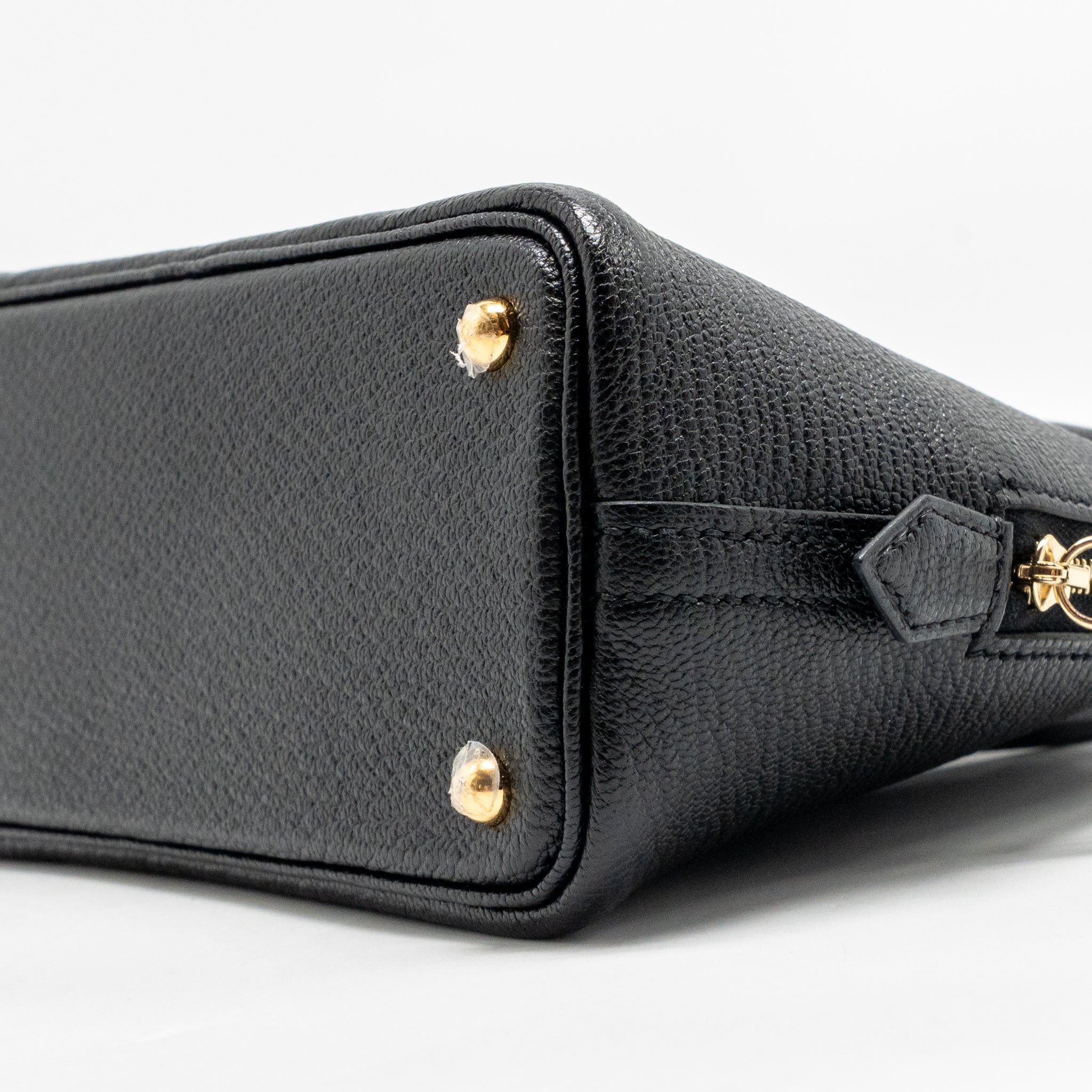 HERMES MINI BOLIDE CHEVRE MYSORE BLACK GHW