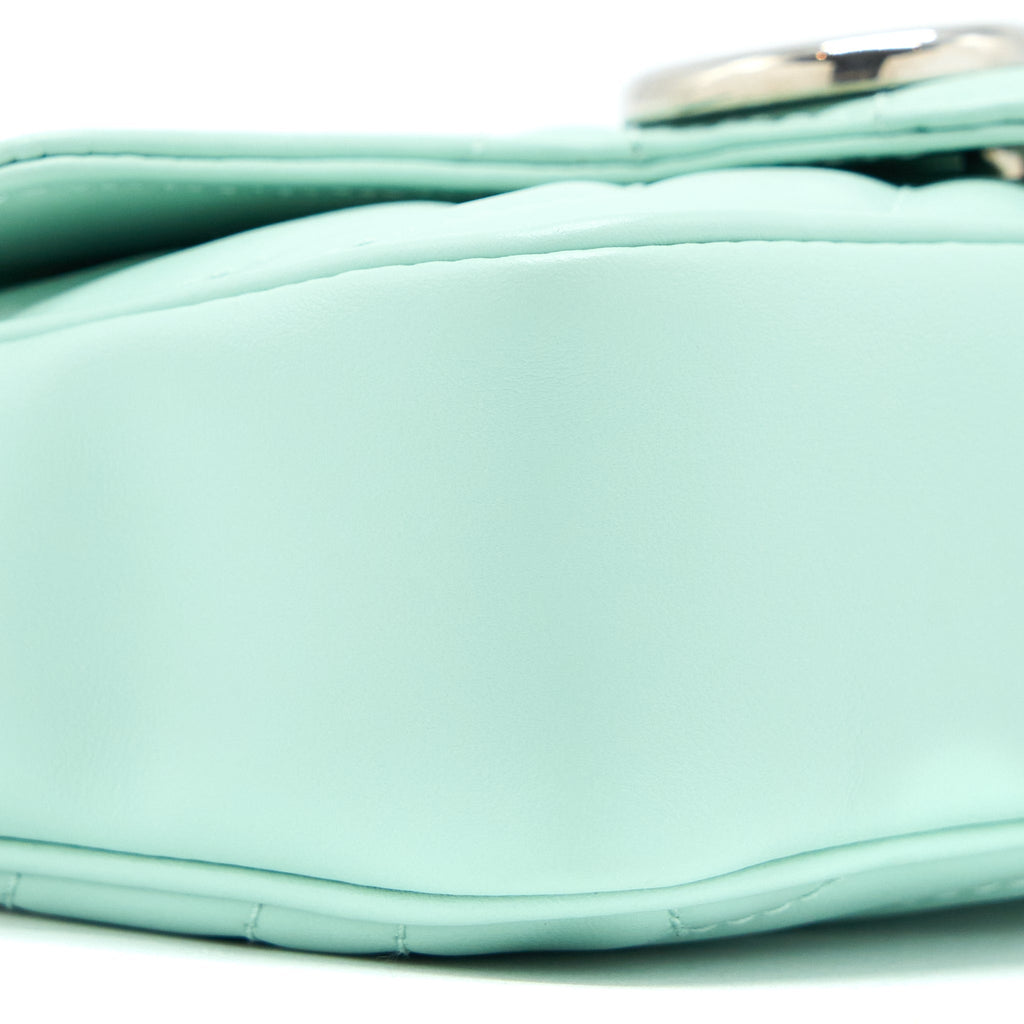 GUCCI GG MARMONT SUPER MINI BAG CALFSKIN MINT GREEN SHW