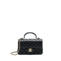 CHANEL 22P TOP HANDLE MINI RECTANGULAR FLAP BAG LAMBSKIN BLACK LGHW