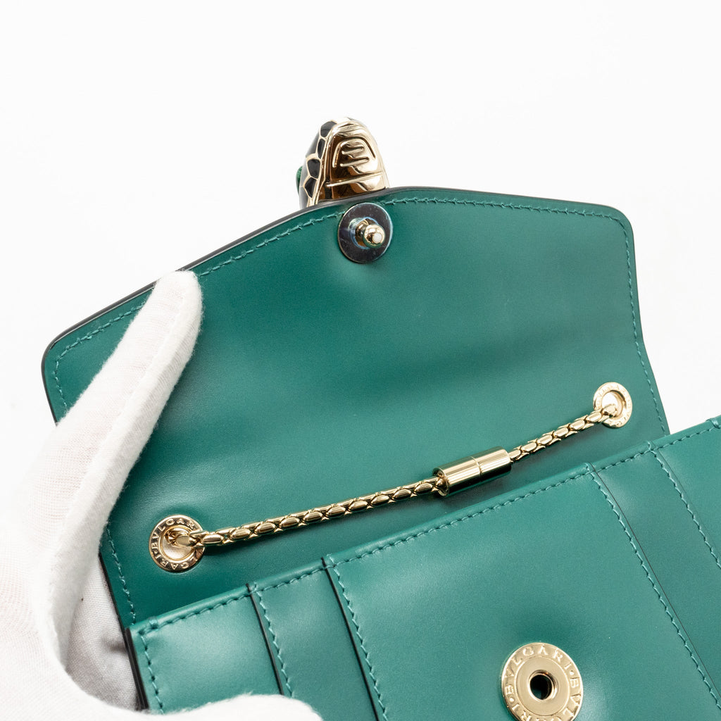 BVLGARI SERPENTI FOREVER CROSSBODY BAG CALFSKIN GREEN GHW
