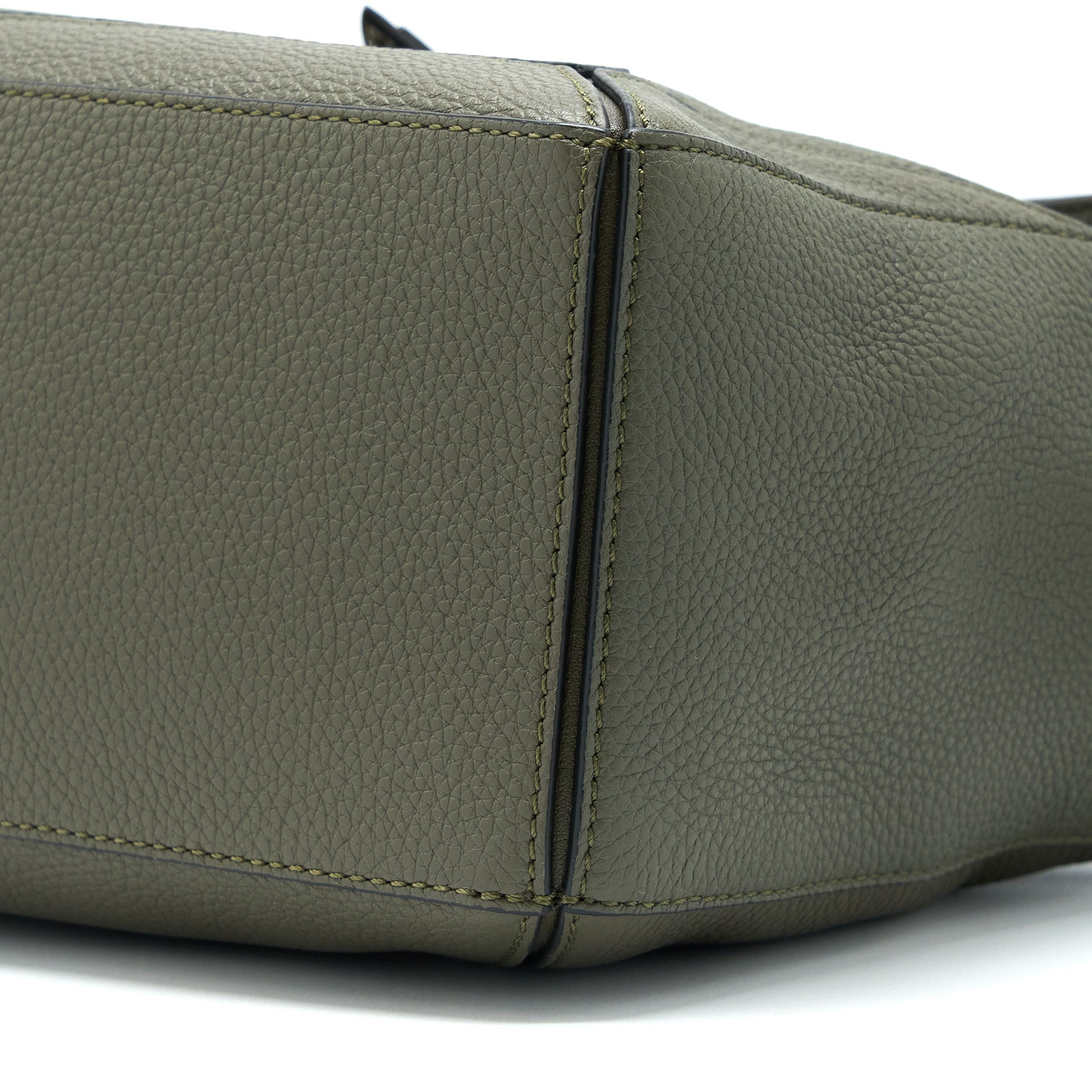 LOEWE SMALL PUZZLE BAG GRAINED CALFSKIN DARK KHAKI GREEN SHW