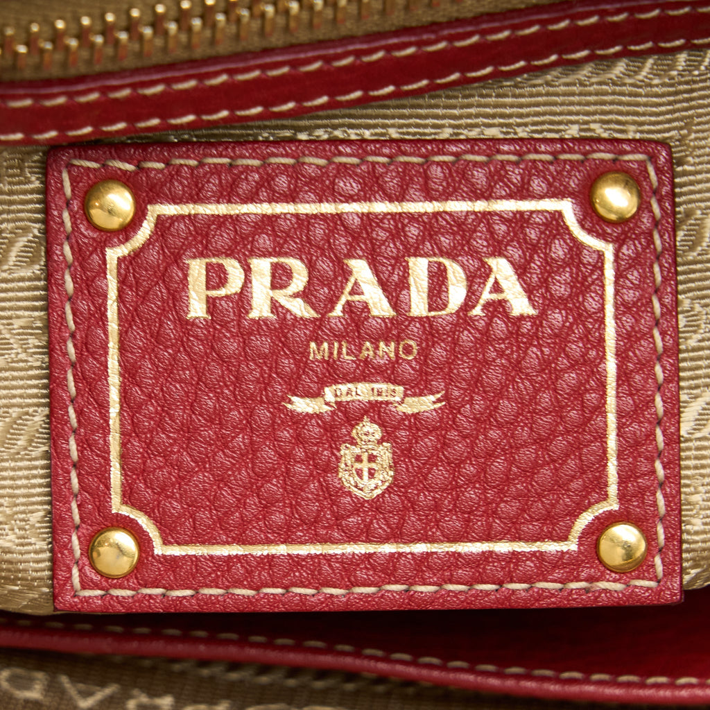 PRADA VITELLO DAINO BAG CALFSKIN RED GHW