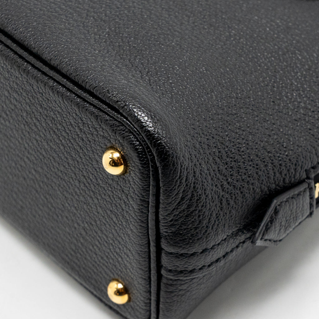 HERMES MINI BOLIDE CHEVRE MYSORE BLACK GHW