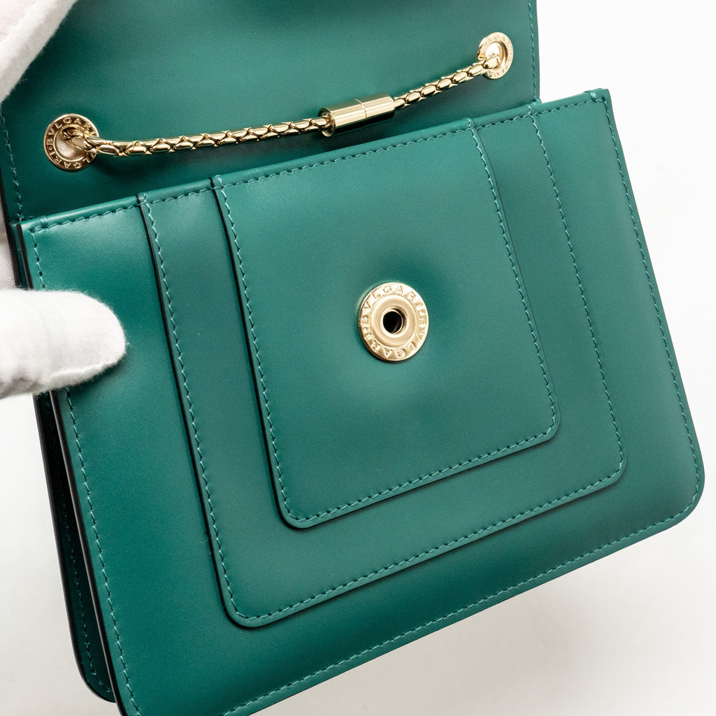 BVLGARI SERPENTI FOREVER CROSSBODY BAG CALFSKIN GREEN GHW