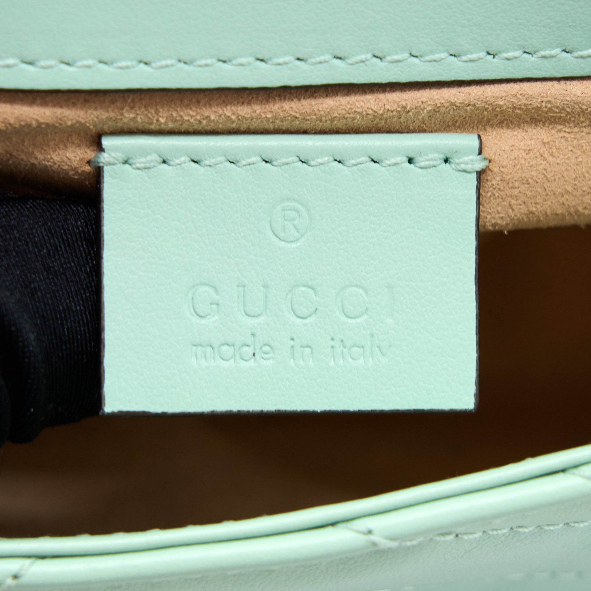GUCCI GG MARMONT SUPER MINI BAG CALFSKIN MINT GREEN SHW