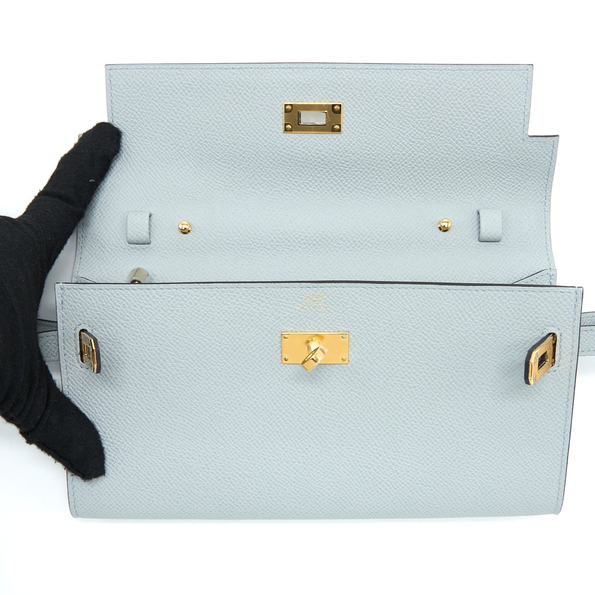 HERMES KELLY TO GO EPSOM BLUE GLACIER GHW
