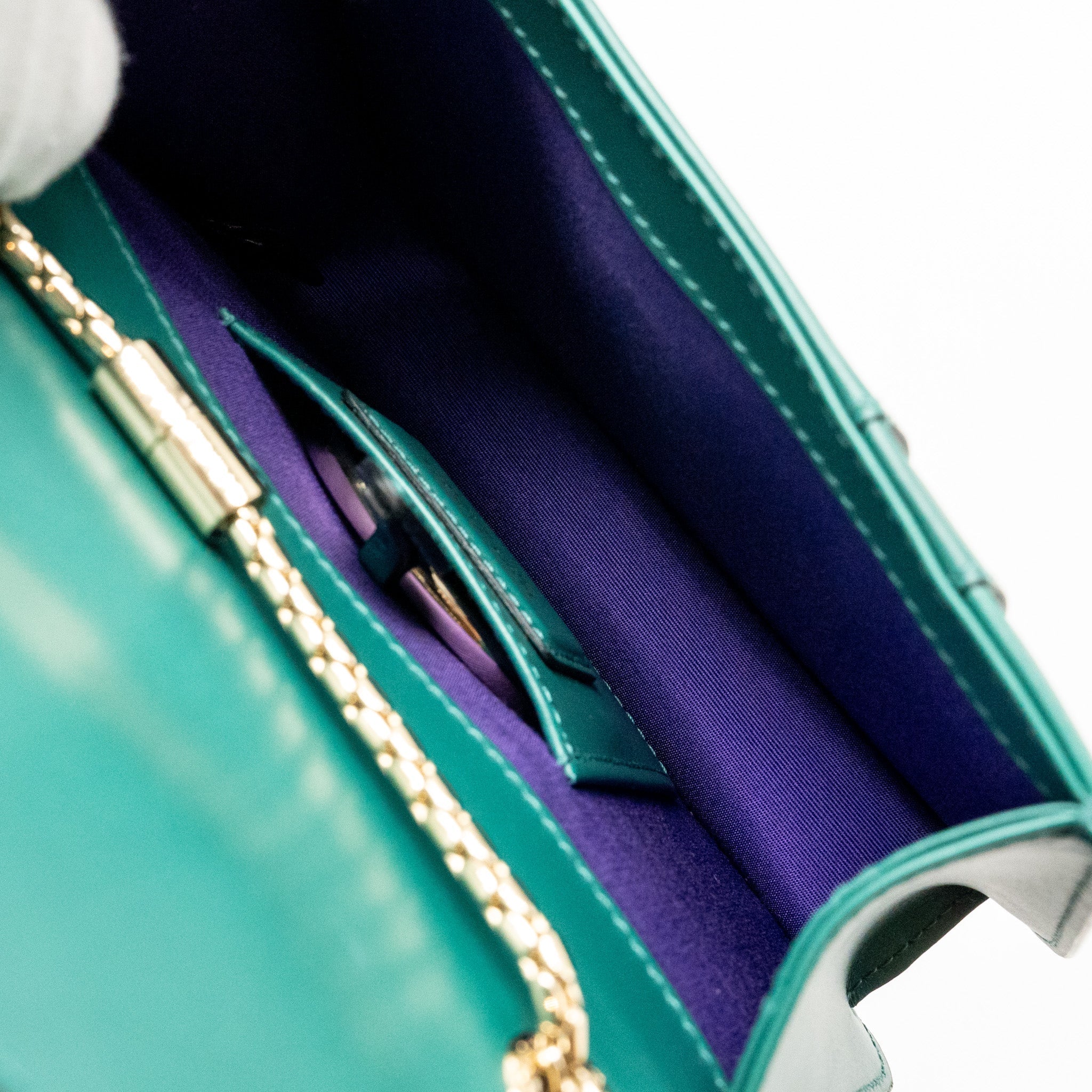 BVLGARI SERPENTI FOREVER CROSSBODY BAG CALFSKIN GREEN GHW