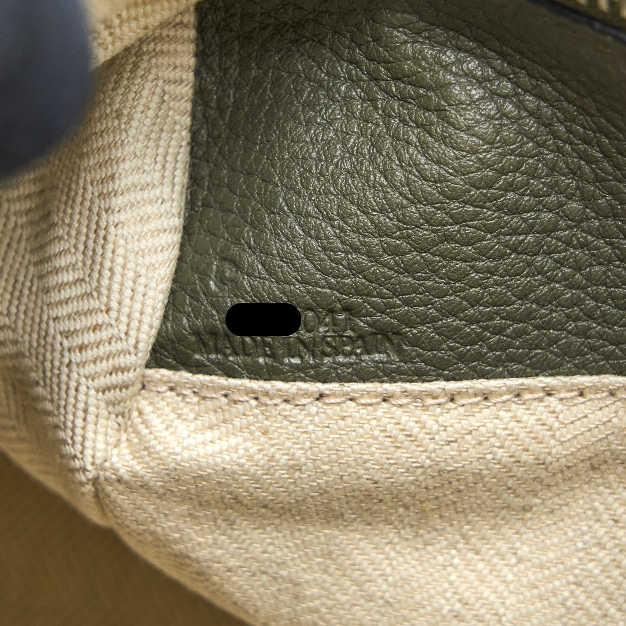 LOEWE SMALL PUZZLE BAG GRAINED CALFSKIN DARK KHAKI GREEN SHW