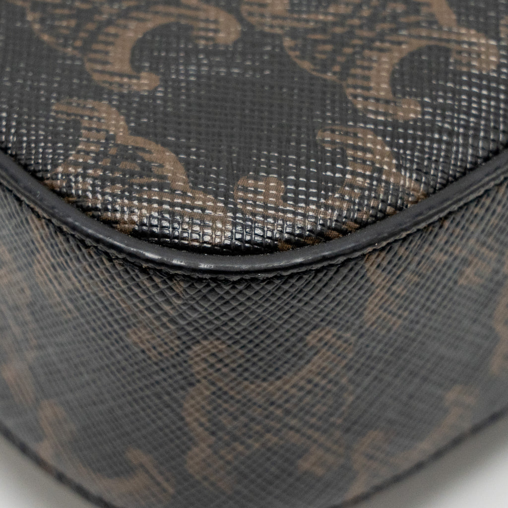 CELINE MINI CLAUD BAG TRIOMPHE CANVAS / CALFSKIN TAN GHW
