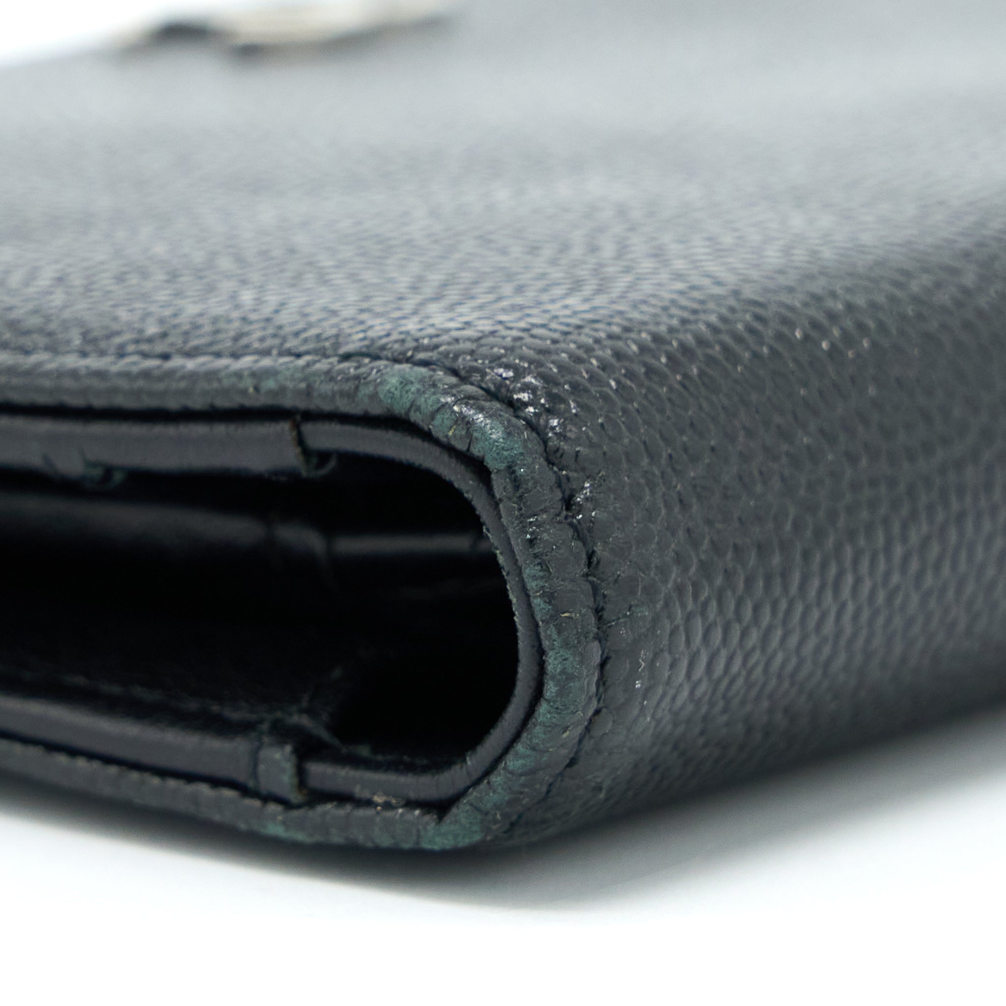 CHANEL CC LOGO LONG WALLET CAVIAR BLACK SHW