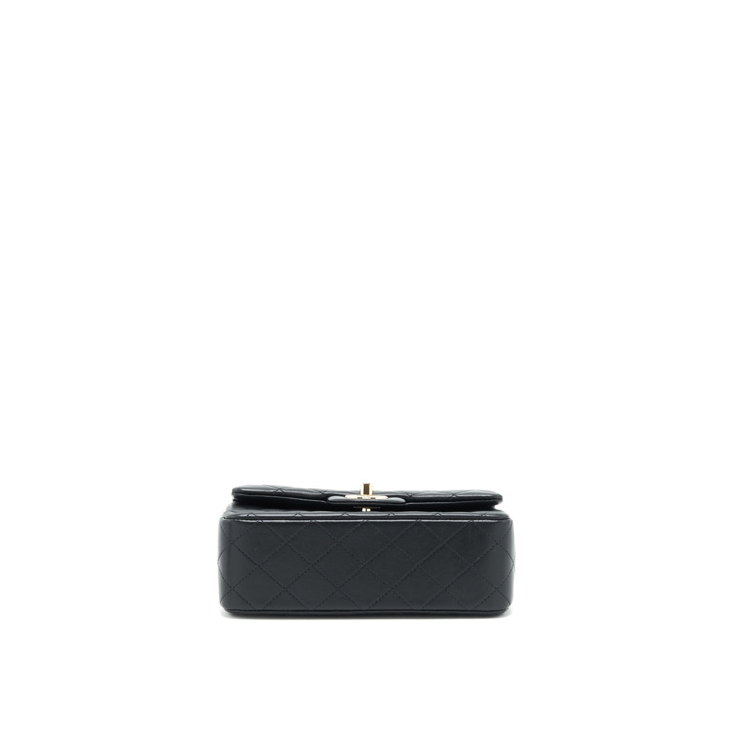 CHANEL 22P TOP HANDLE MINI RECTANGULAR FLAP BAG LAMBSKIN BLACK LGHW
