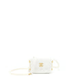 CHANEL PEARL CRUSH MINI CROSSBODY BAG LAMBSKIN WHITE GHW