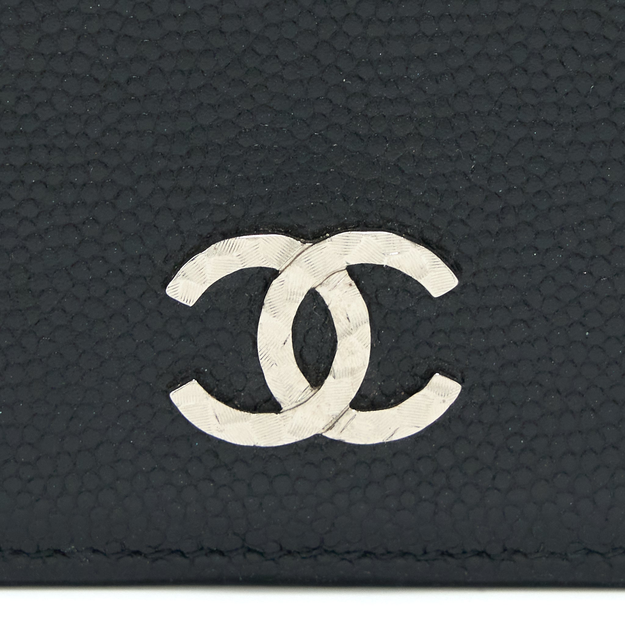 CHANEL CC LOGO LONG WALLET CAVIAR BLACK SHW