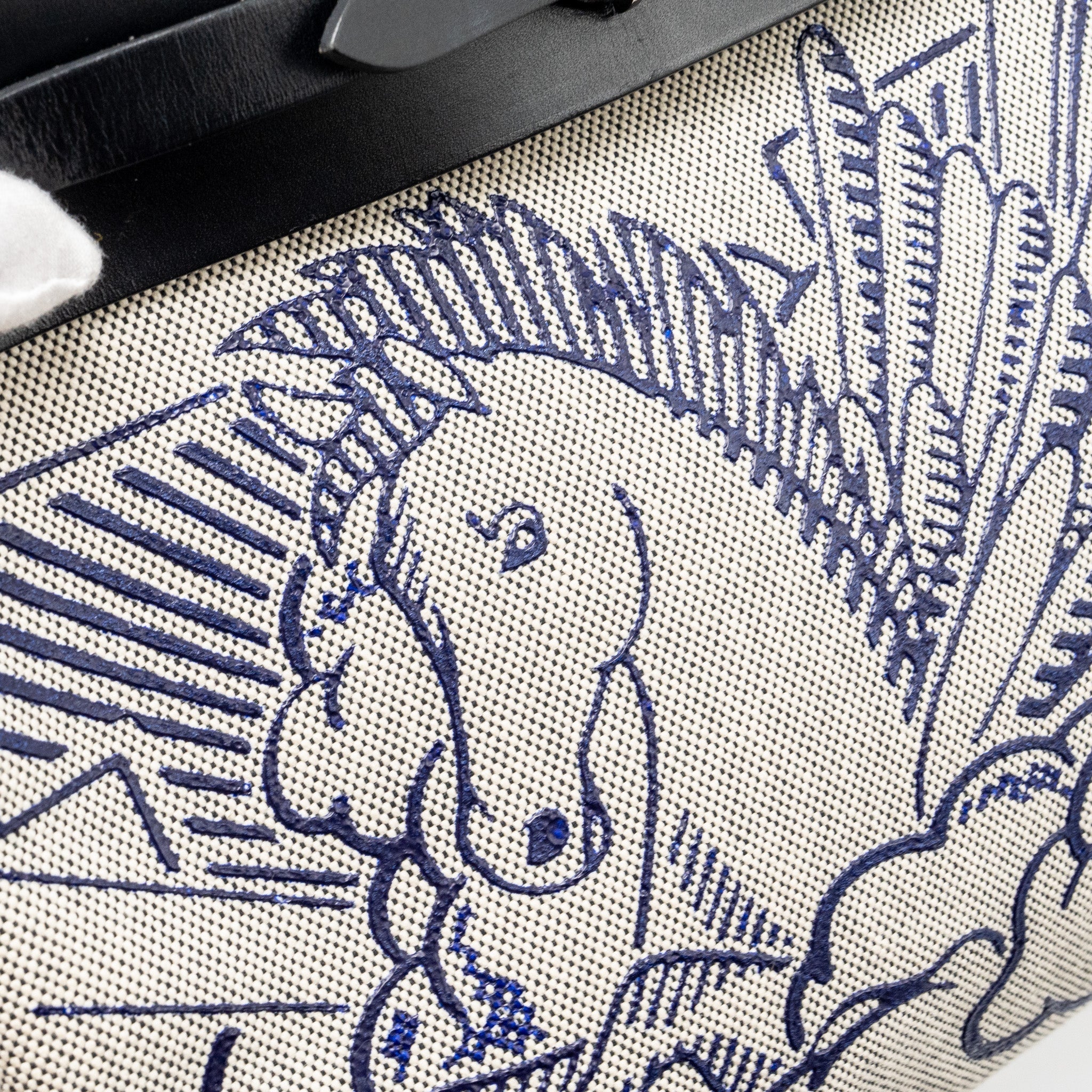 HERMES HERBAG 31 ZIP BAG CANVAS/HUNTER BLUE INDIGO/ECRU-NOIR/NOIR SHW