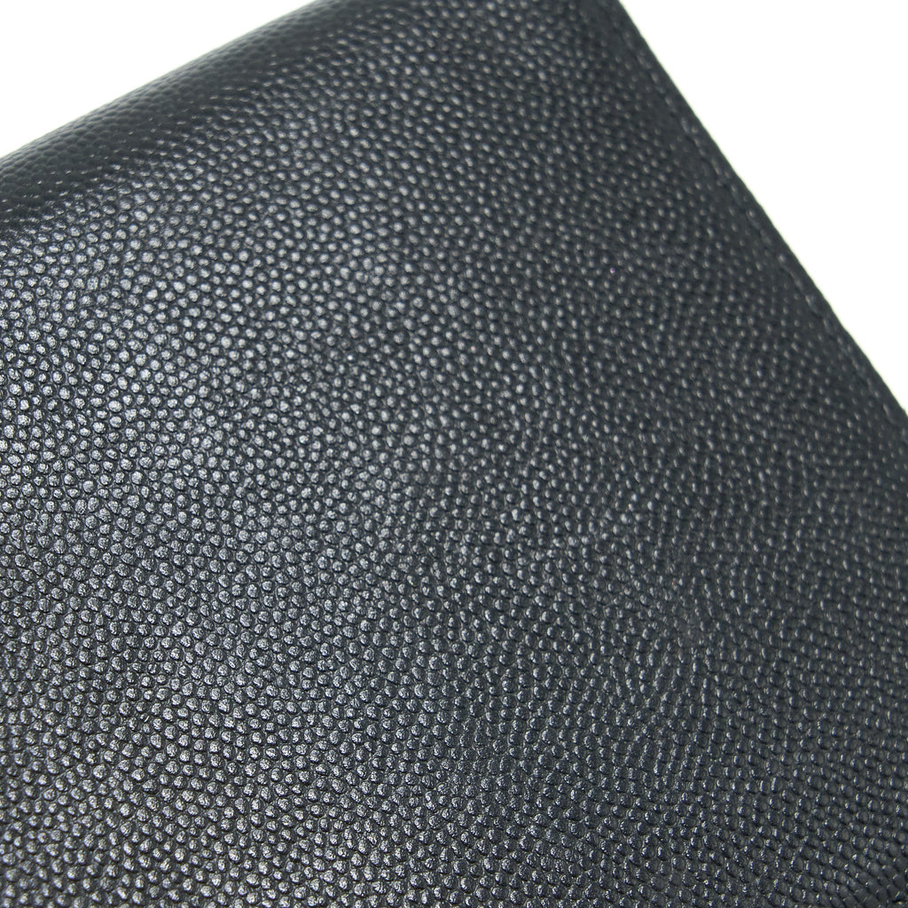 CHANEL CC LOGO LONG WALLET CAVIAR BLACK SHW