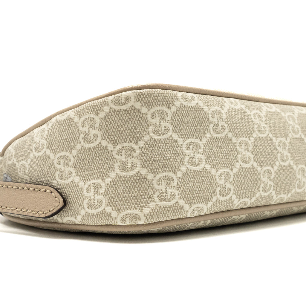 GUCCI OPHIDIA SMALL HANDBAG GG SUPREME CANVAS BEIGE/WHITE GHW