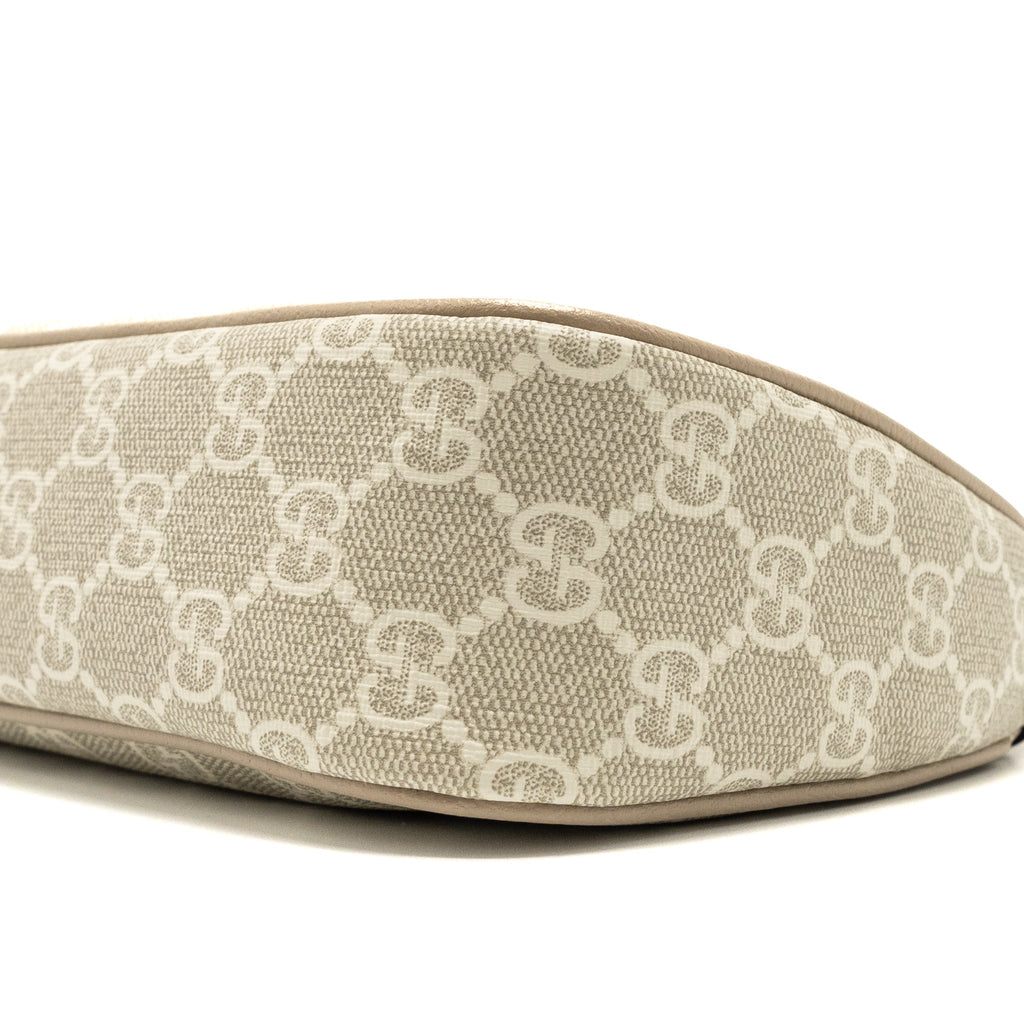 GUCCI OPHIDIA SMALL HANDBAG GG SUPREME CANVAS BEIGE/WHITE GHW