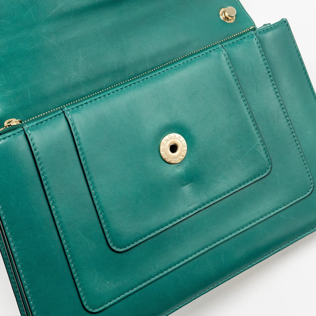 BVLGARI SERPENTI FOREVER BAG CALFSKIN GREEN LGHW