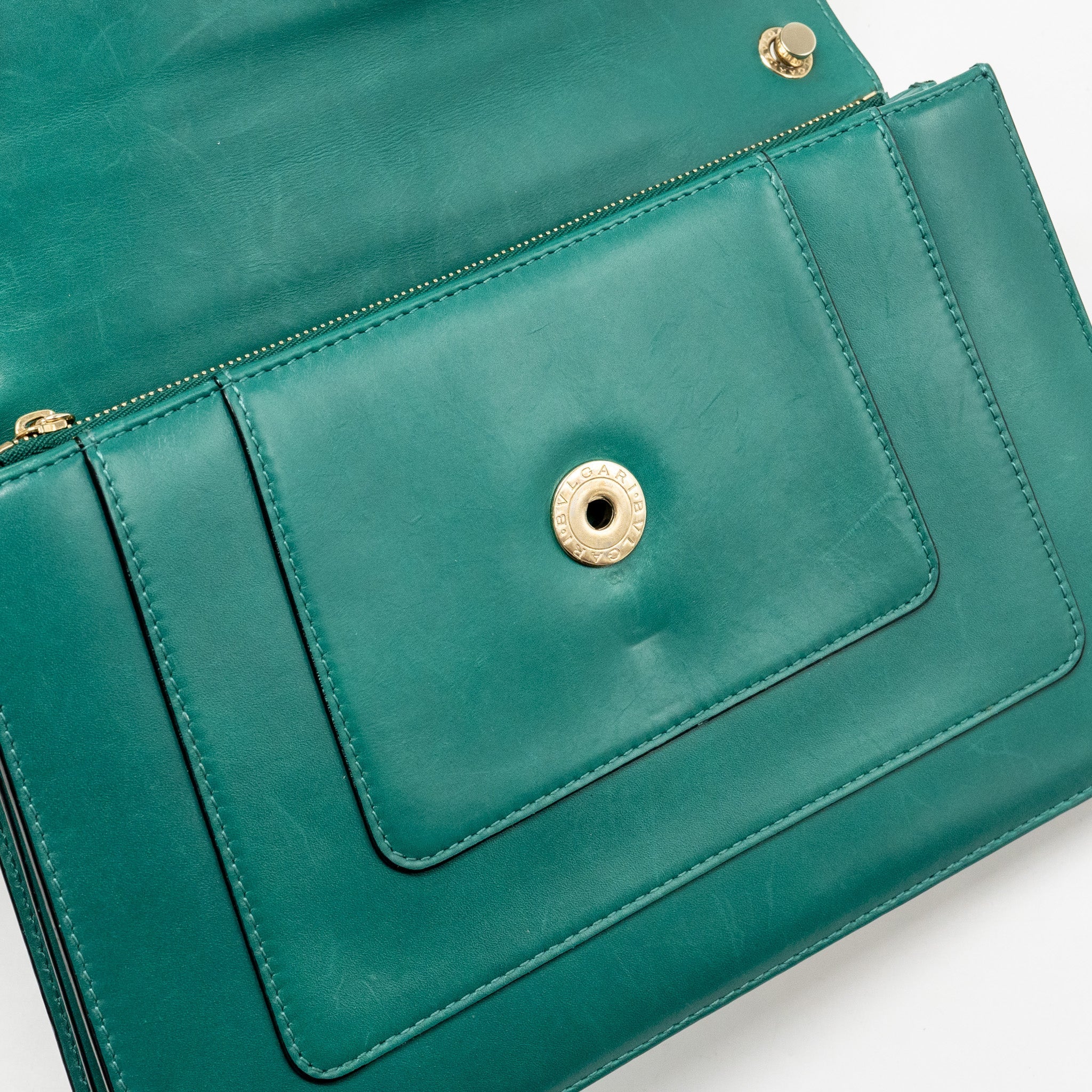 BVLGARI SERPENTI FOREVER BAG CALFSKIN GREEN LGHW