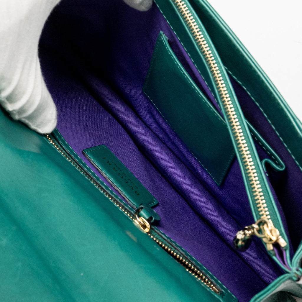 BVLGARI SERPENTI FOREVER BAG CALFSKIN GREEN LGHW