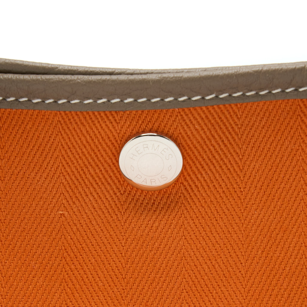 HERMES GARDEN PARTY 30 CANVAS/NEGONDA ORANGE/ETOUPE SHW