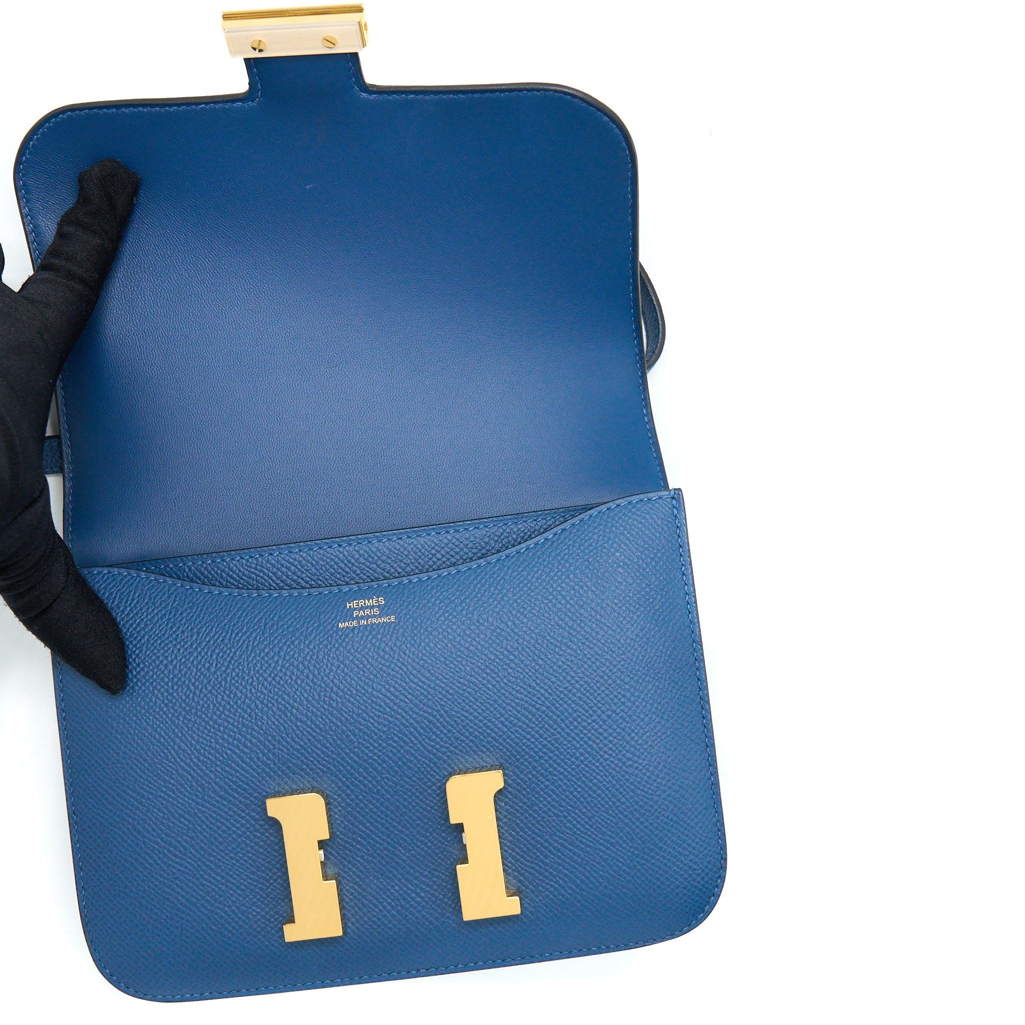 HERMES MINI CONSTANCE EPSOM S4 DEEP BLUE GHW