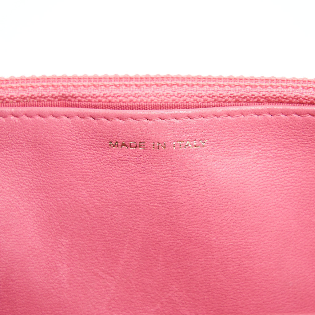 CHANEL BOY WALLET ON CHAIN PINK GHW
