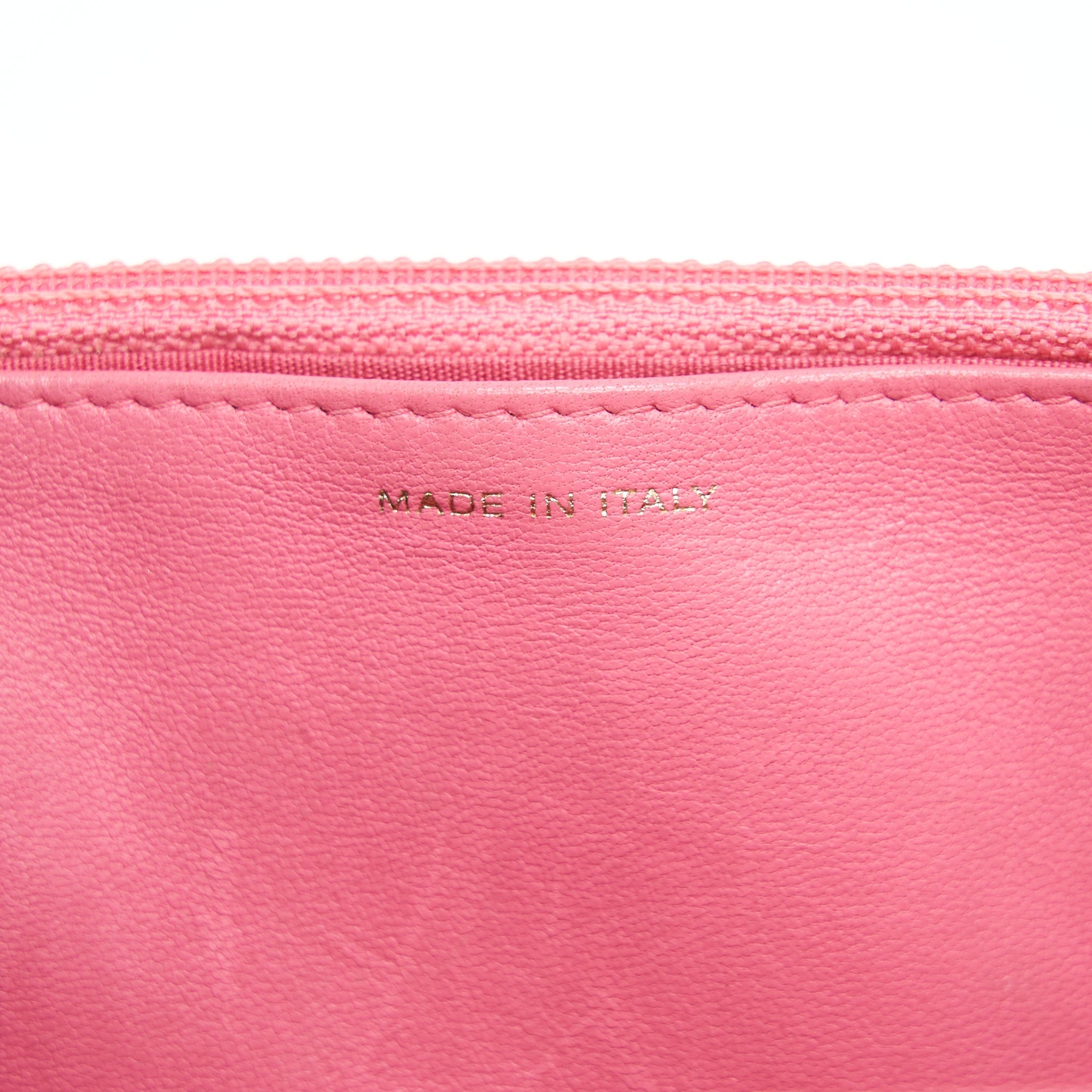 CHANEL BOY WALLET ON CHAIN PINK GHW
