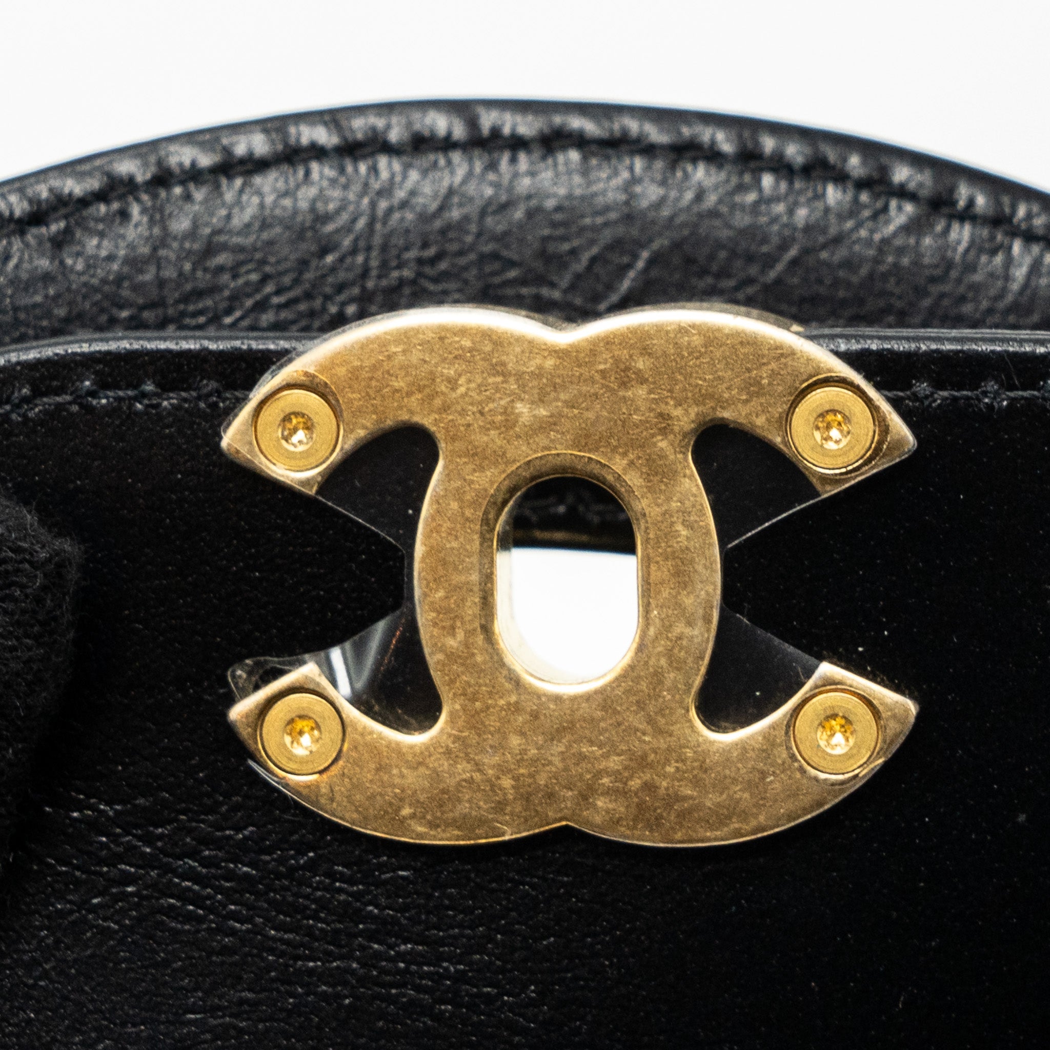 CHANEL 23K MINI SHOPPING BAG CALFSKIN BLACK GHW (MICROCHIP)