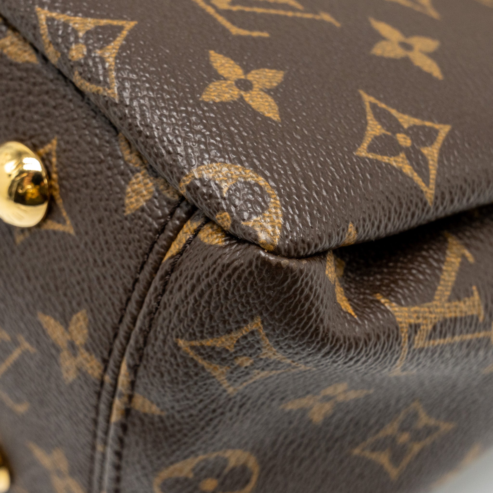 LOUIS VUITTON PALLAS TOTE BAG MONOGRAM CANVAS BROWN GHW