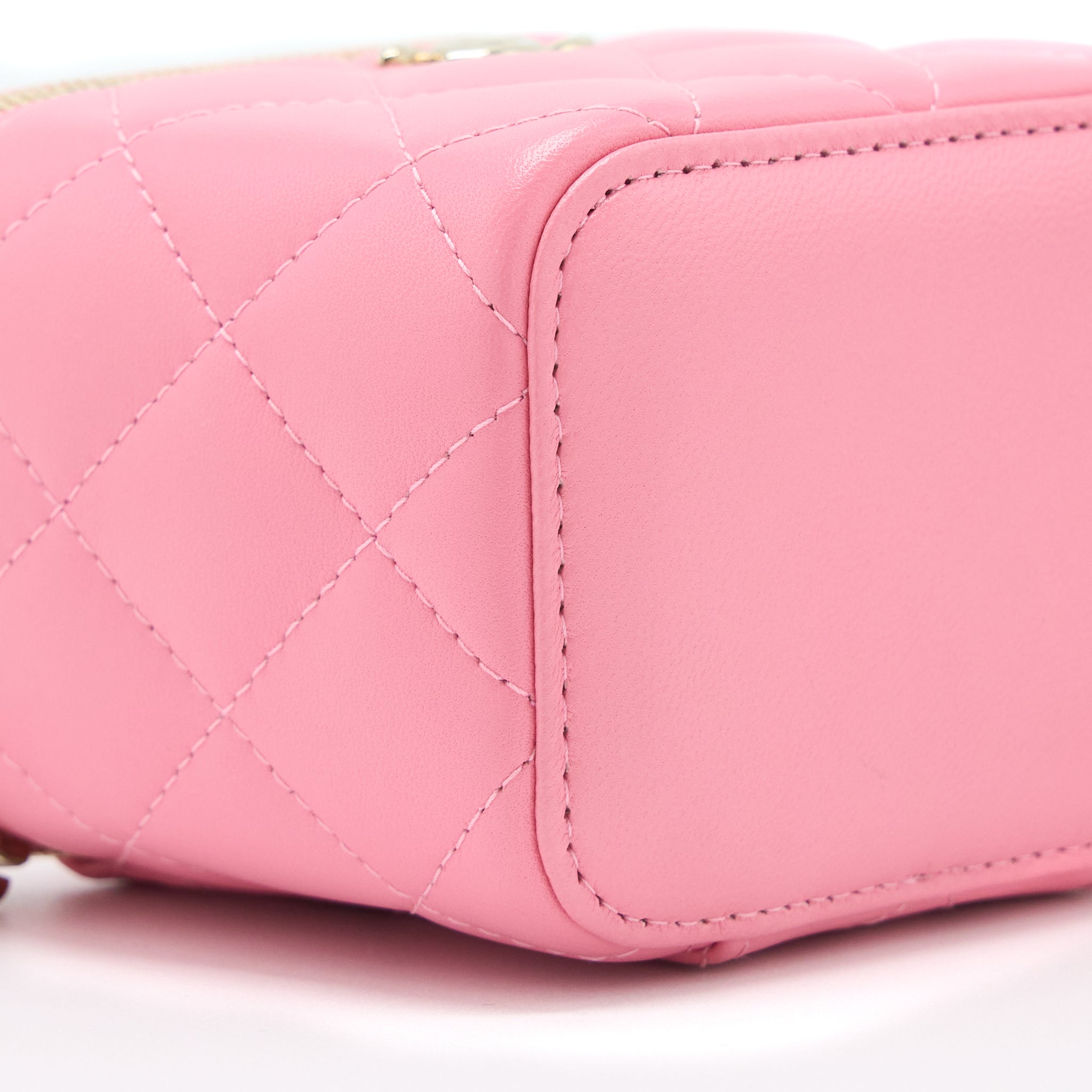 CHANEL MINI TRENDY CC VANITY WITH CHAIN LAMBSKIN PINK LGHW