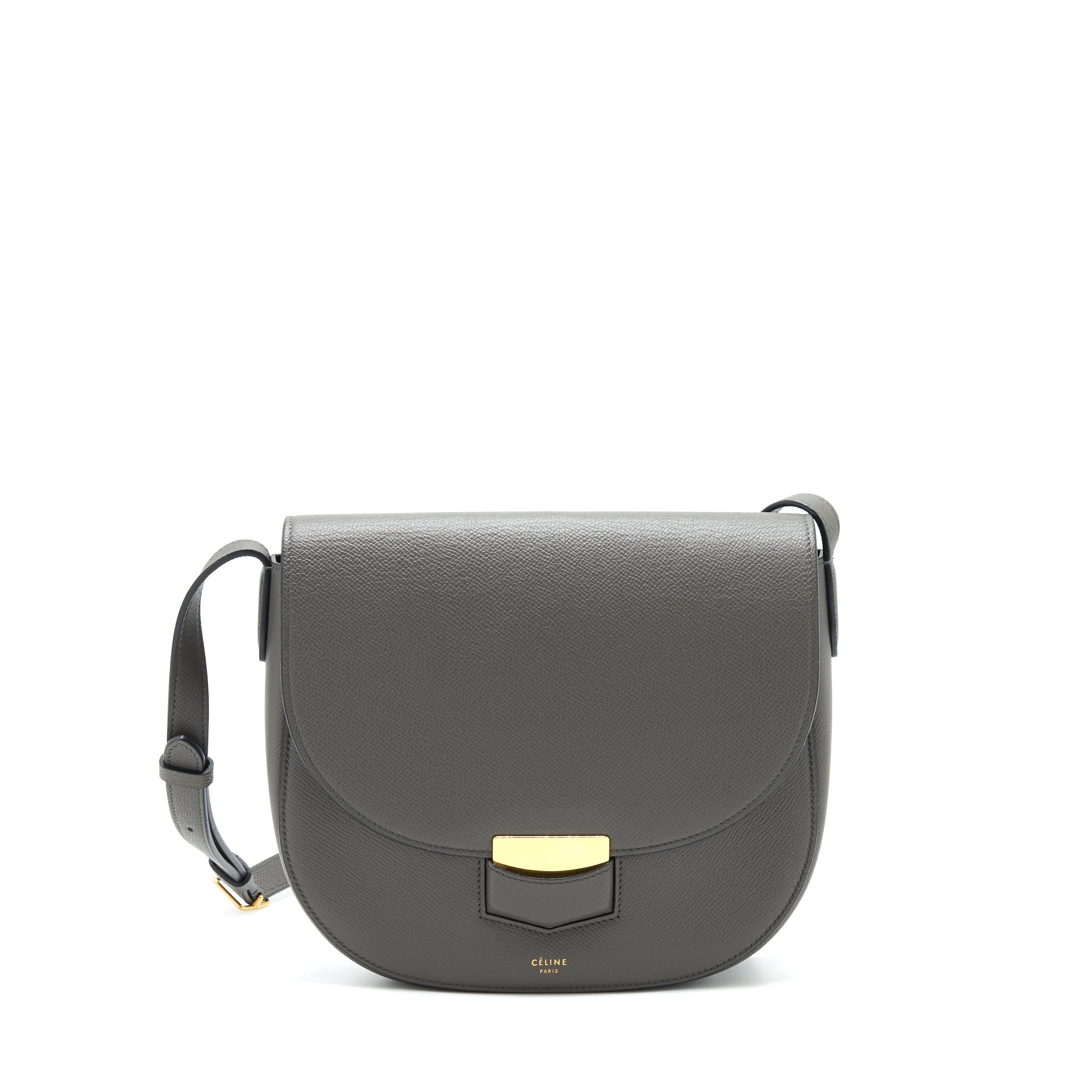 CELINE TROTTEUR BAG LARGE GRAINED CALFSKIN GREY GHW