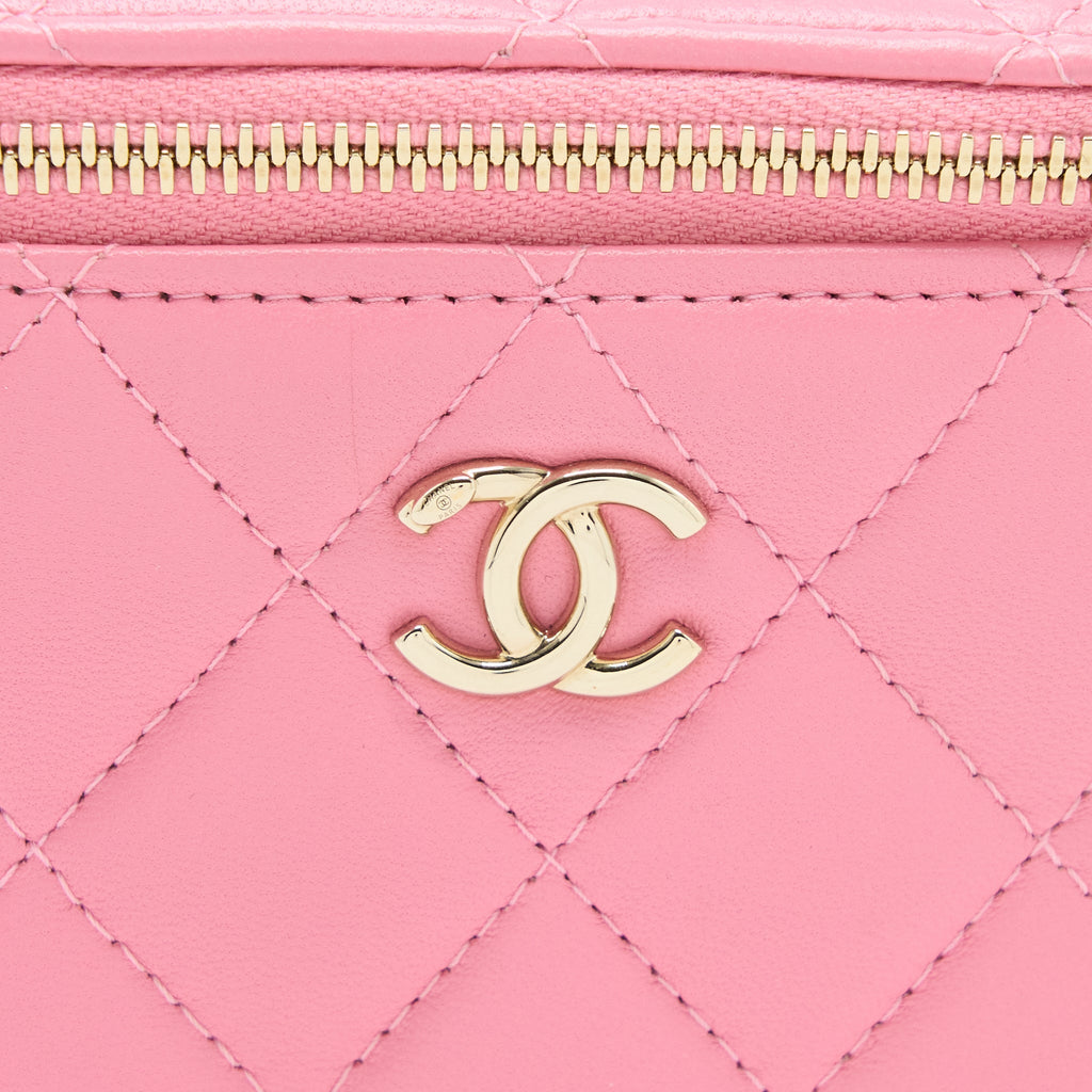 CHANEL MINI TRENDY CC VANITY WITH CHAIN LAMBSKIN PINK LGHW