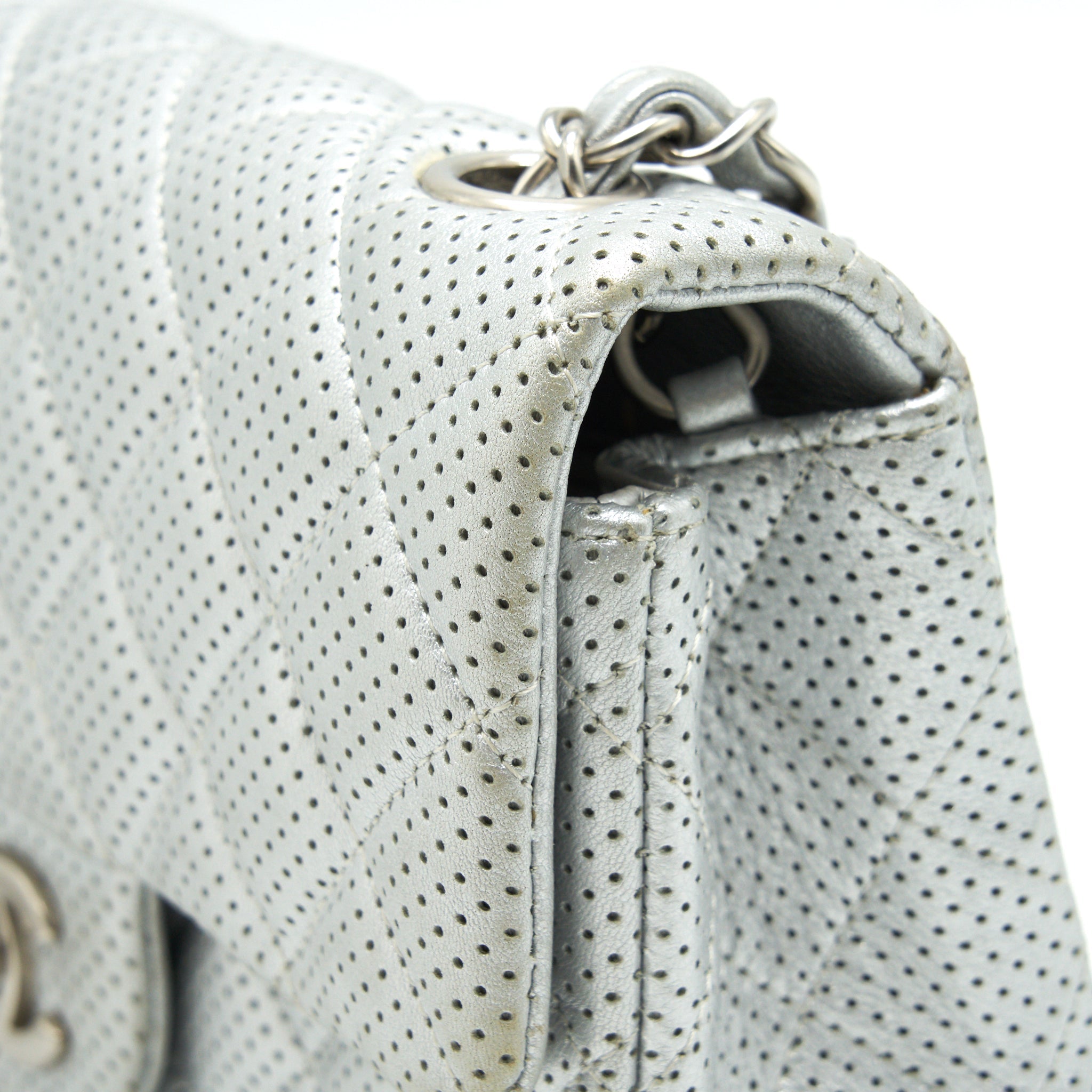 CHANEL RECTANGULAR MINI FLAP BAG SILVER