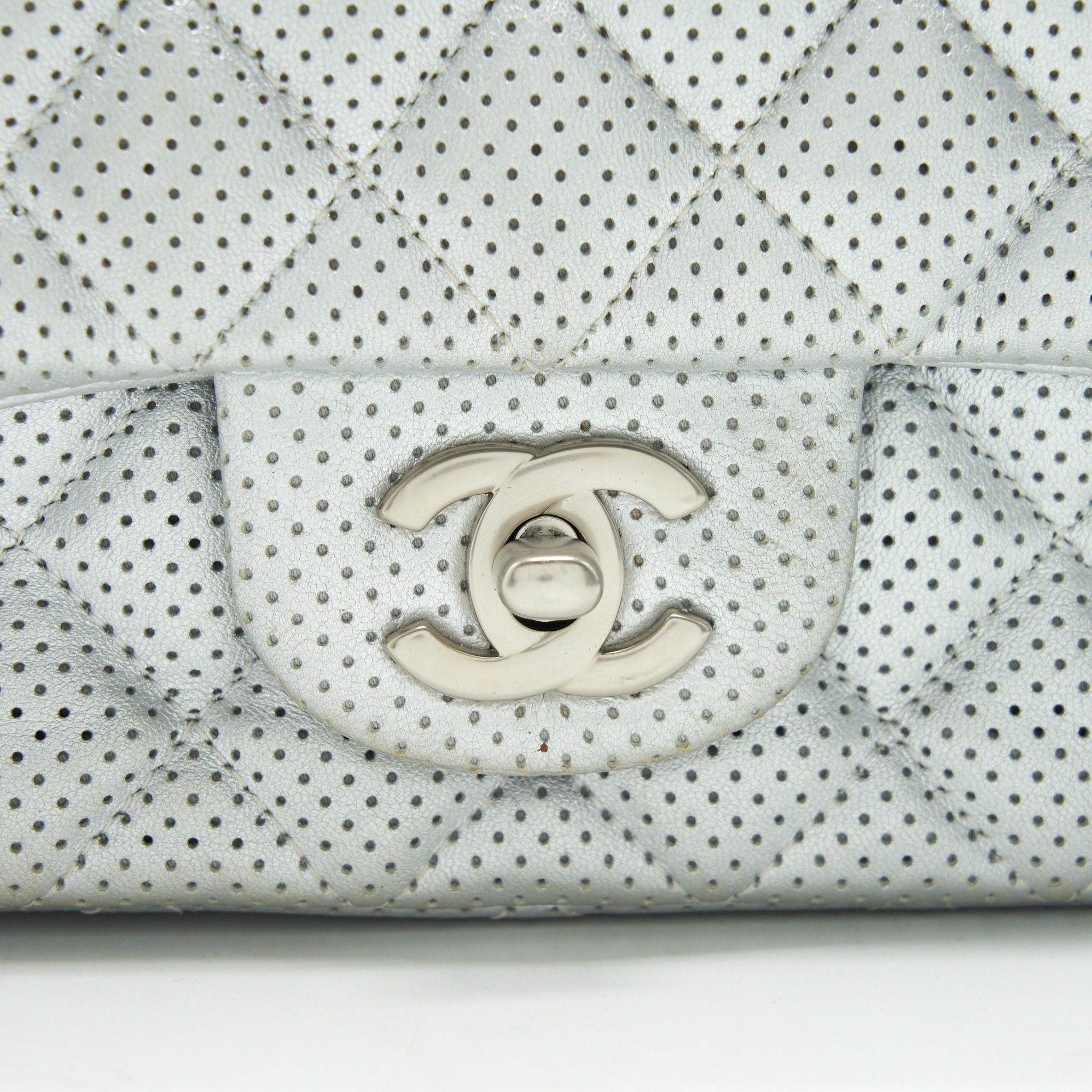 CHANEL RECTANGULAR MINI FLAP BAG SILVER