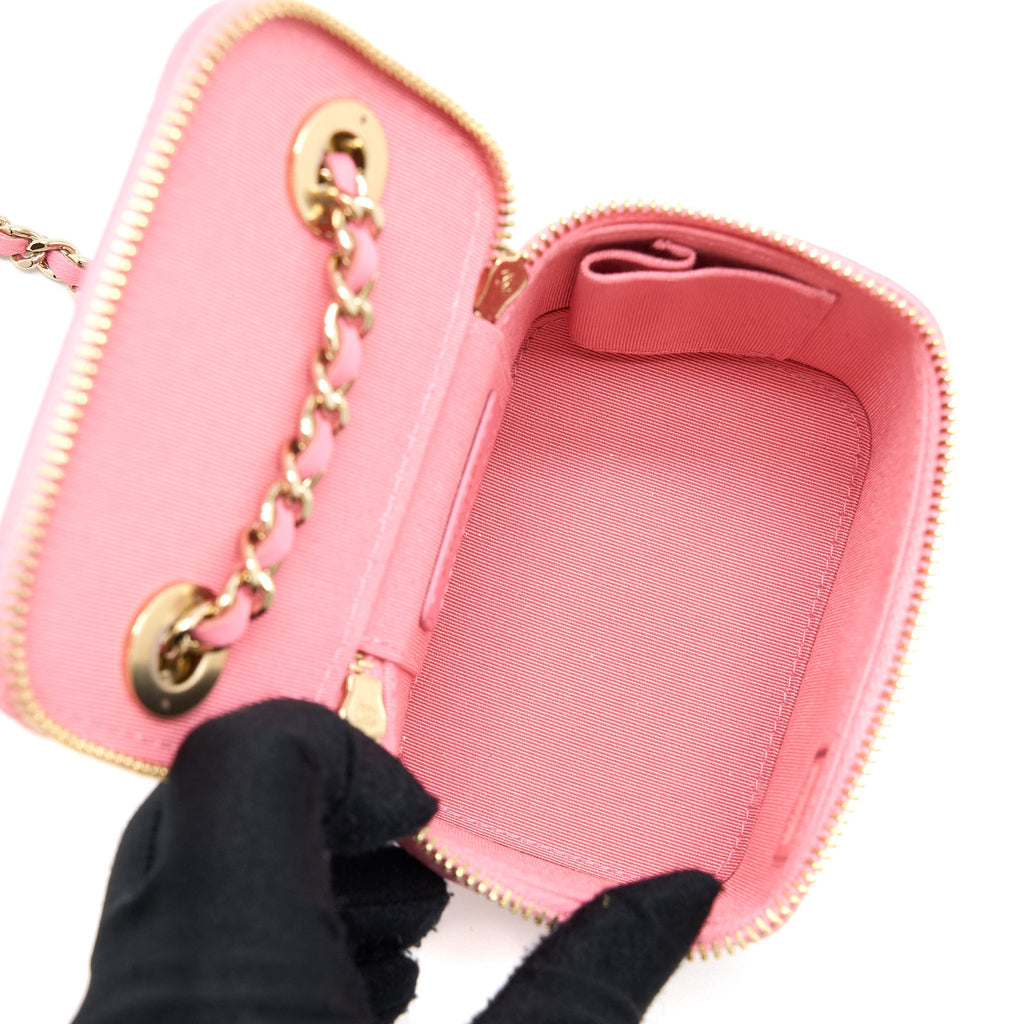 CHANEL MINI TRENDY CC VANITY WITH CHAIN LAMBSKIN PINK LGHW