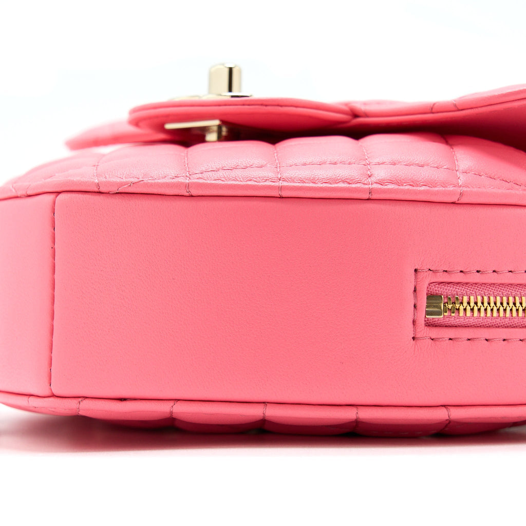 CHANEL 22S HEART BAG LAMBSKIN PINK LGHW (MICROCHIP)