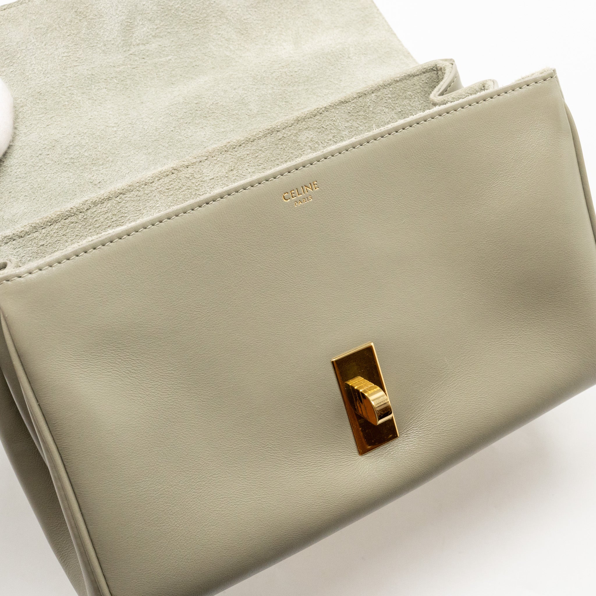 CELINE TEEN SOFT 16 CALFSKIN LIGHT OLIVE GREEN GHW