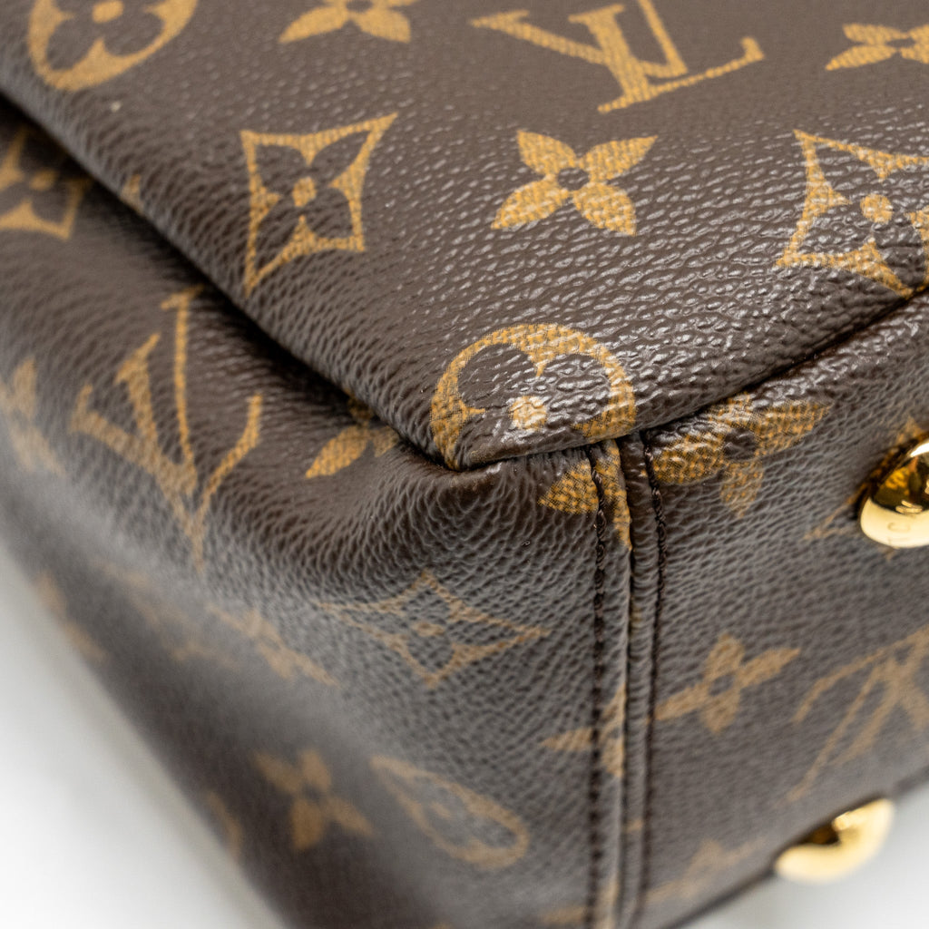 LOUIS VUITTON PALLAS TOTE BAG MONOGRAM CANVAS BROWN GHW