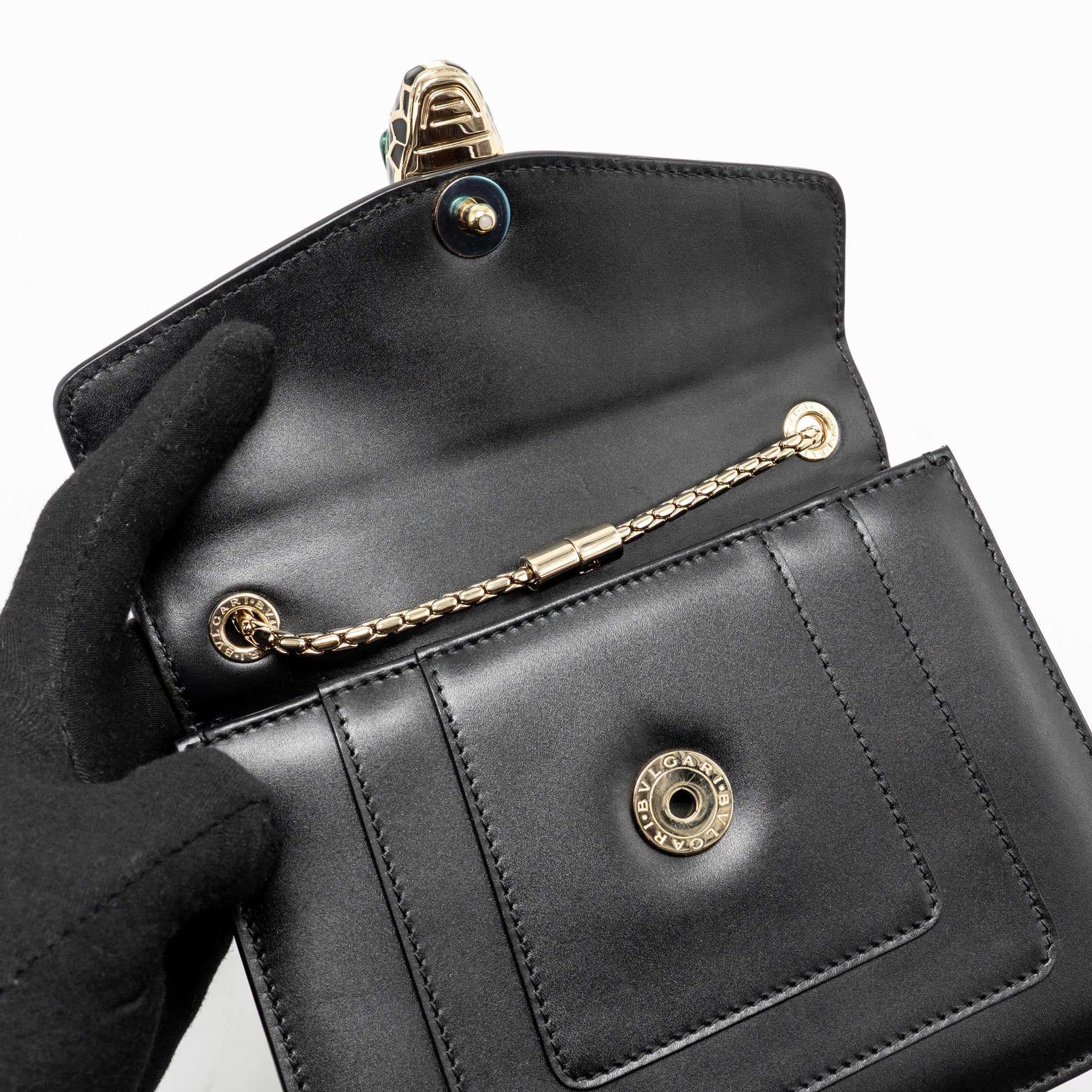 BVLGARI SERPENTI FOREVER CROSSBODY BAG CALFSKIN BLACK LGHW
