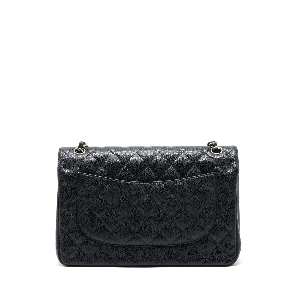 CHANEL JUMBO CLASSIC FLAP BAG CAVIAR BLACK SHW