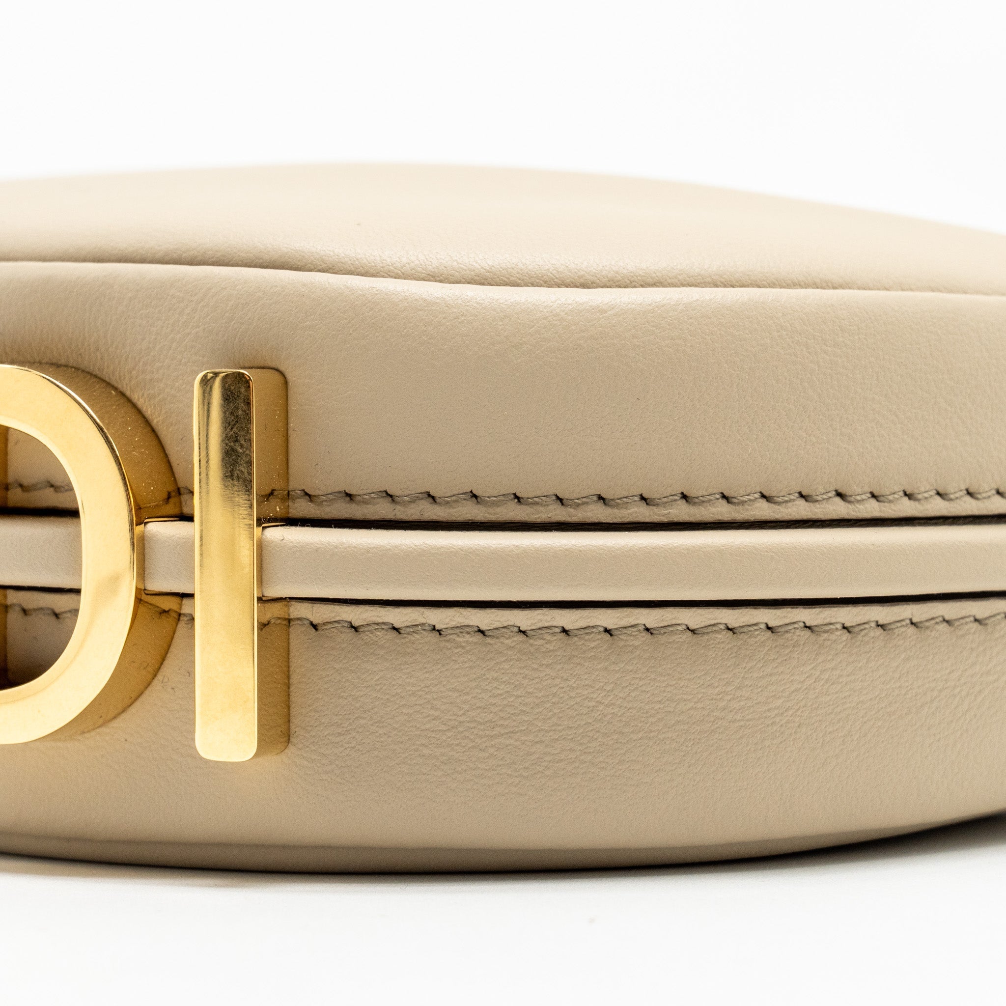FENDI NANO FENDIGRAPHY LEATHER CHARM CALFSKIN BEIGE GHW