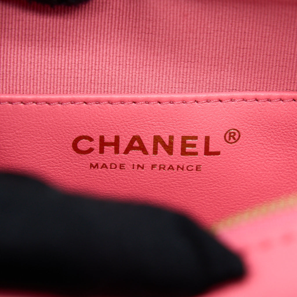 CHANEL 22S HEART BAG LAMBSKIN PINK LGHW (MICROCHIP)