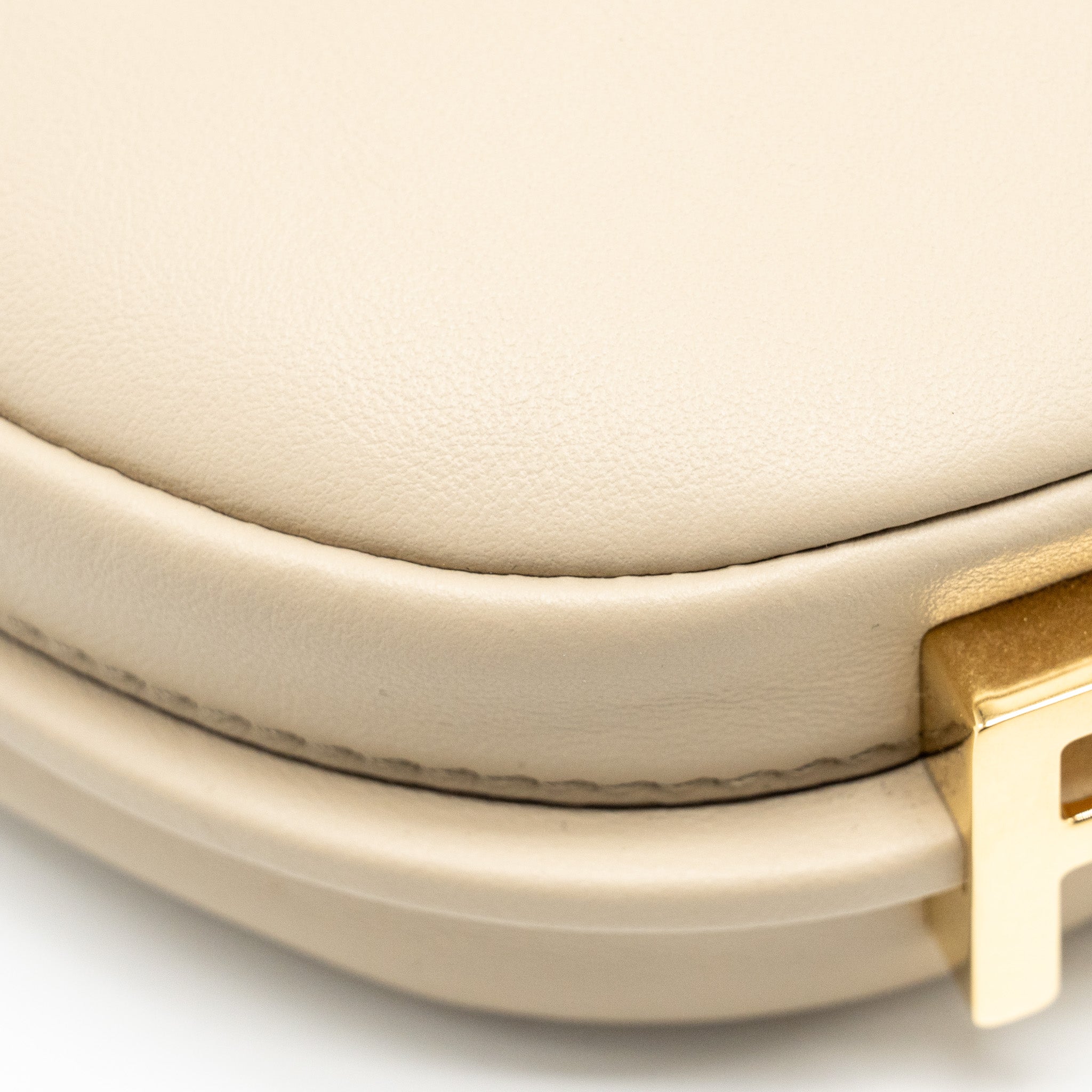 FENDI NANO FENDIGRAPHY LEATHER CHARM CALFSKIN BEIGE GHW