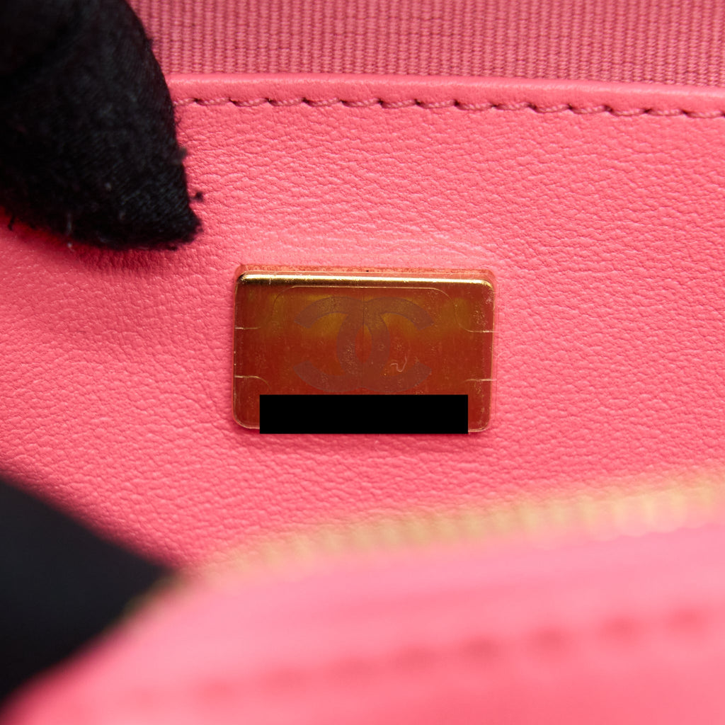 CHANEL 22S HEART BAG LAMBSKIN PINK LGHW (MICROCHIP)