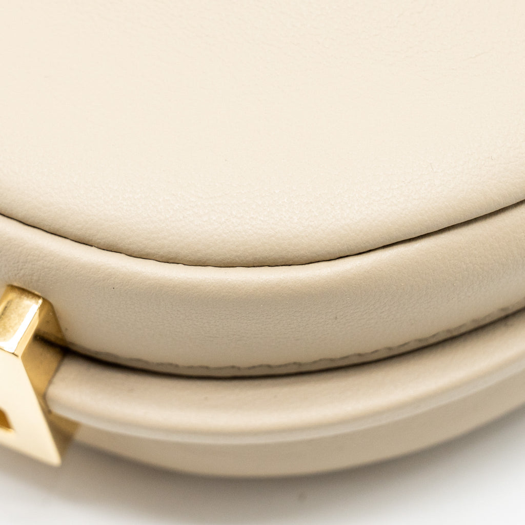 FENDI NANO FENDIGRAPHY LEATHER CHARM CALFSKIN BEIGE GHW