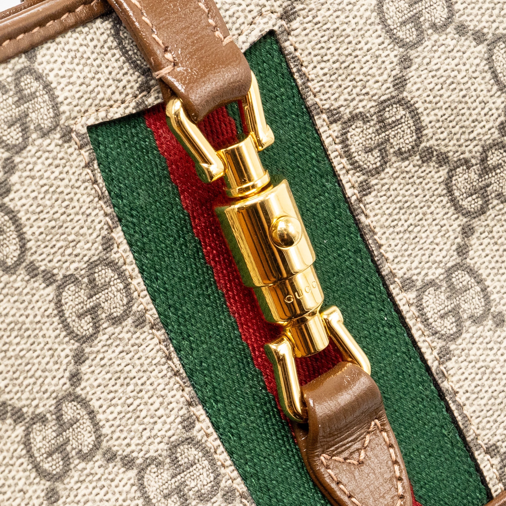GUCCI JACKIE 1961 MINI SHOULDER BAG GG SUPREME CANVAS/CALFSKIN BROWN/MULTICOLOUR GHW