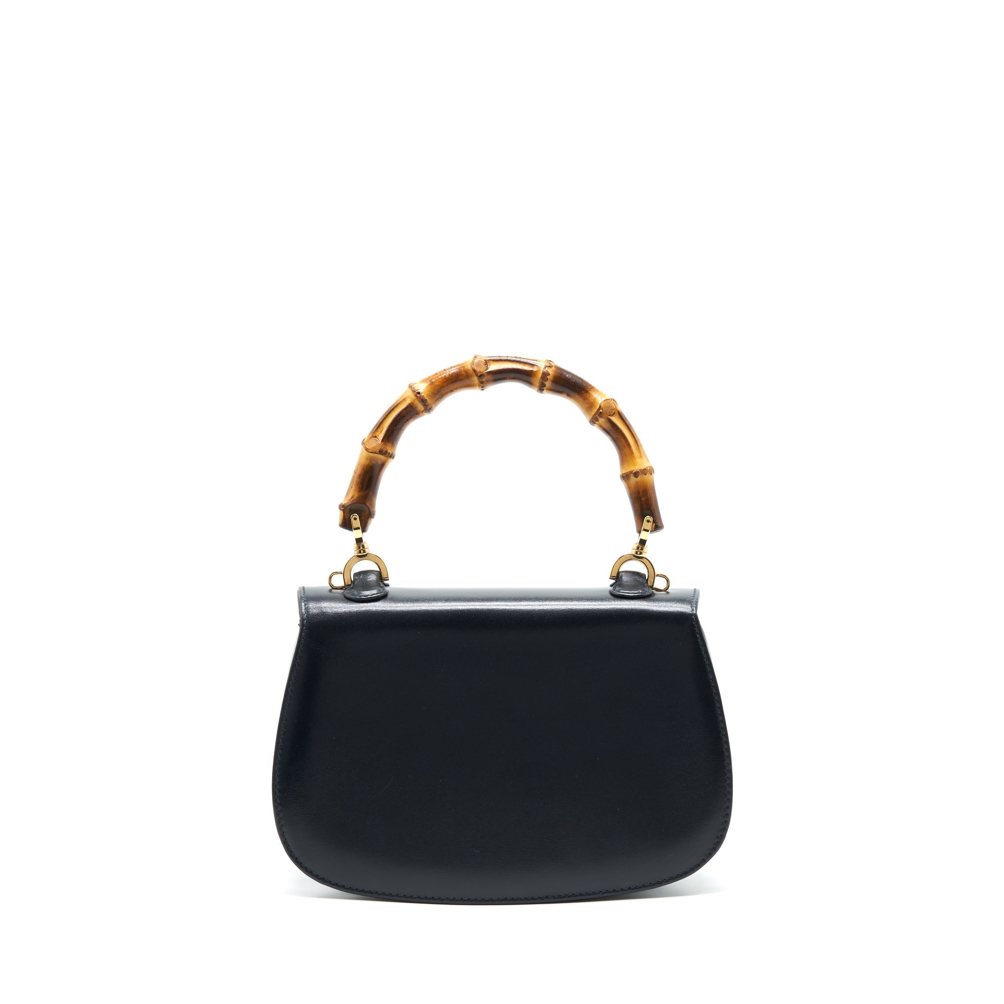 GUCCI VINTAGE BAMBOO SMALL TOP HANDLE BAG BLACK