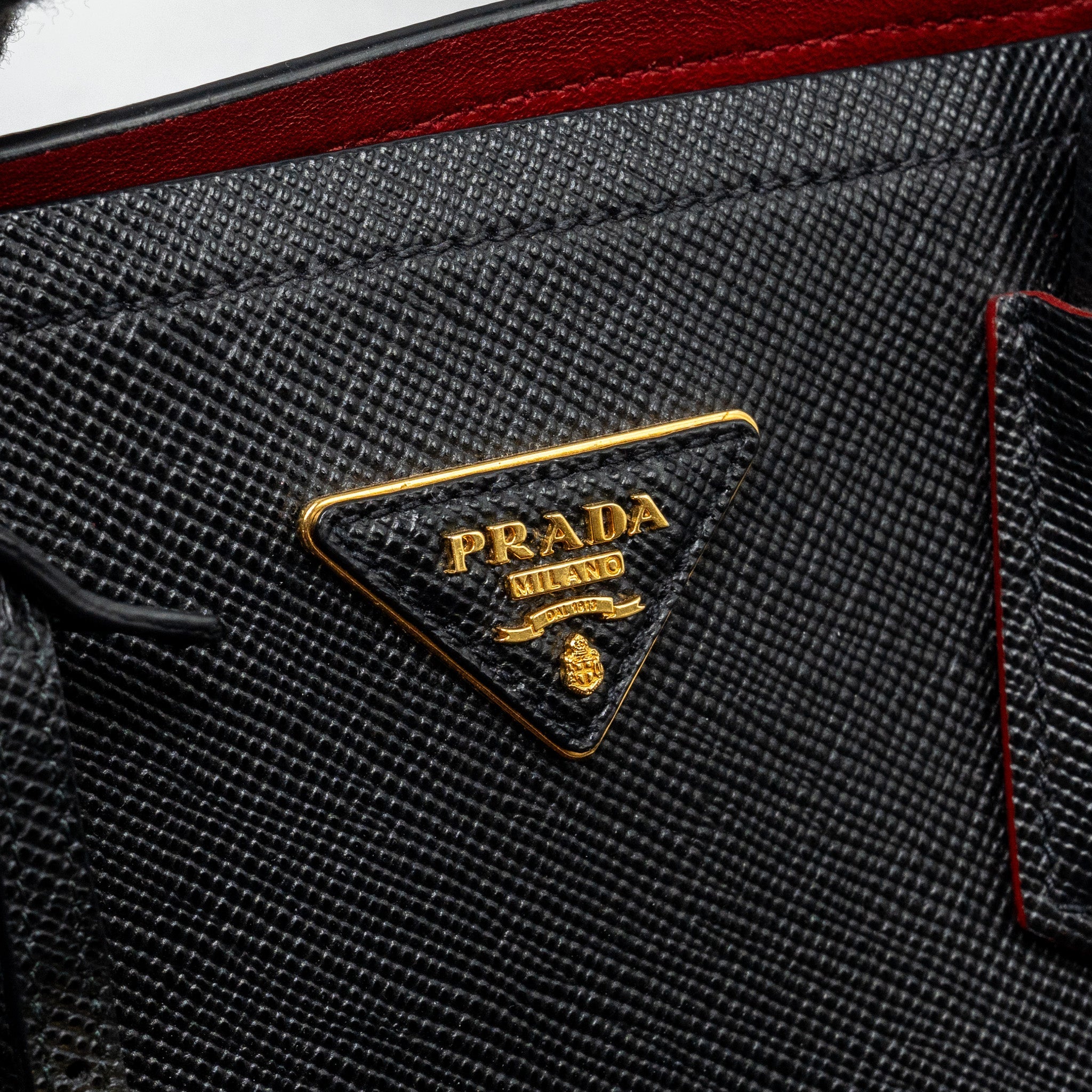 PRADA DOUBLE BAG SAFFIANO CALFSKIN BLACK GHW