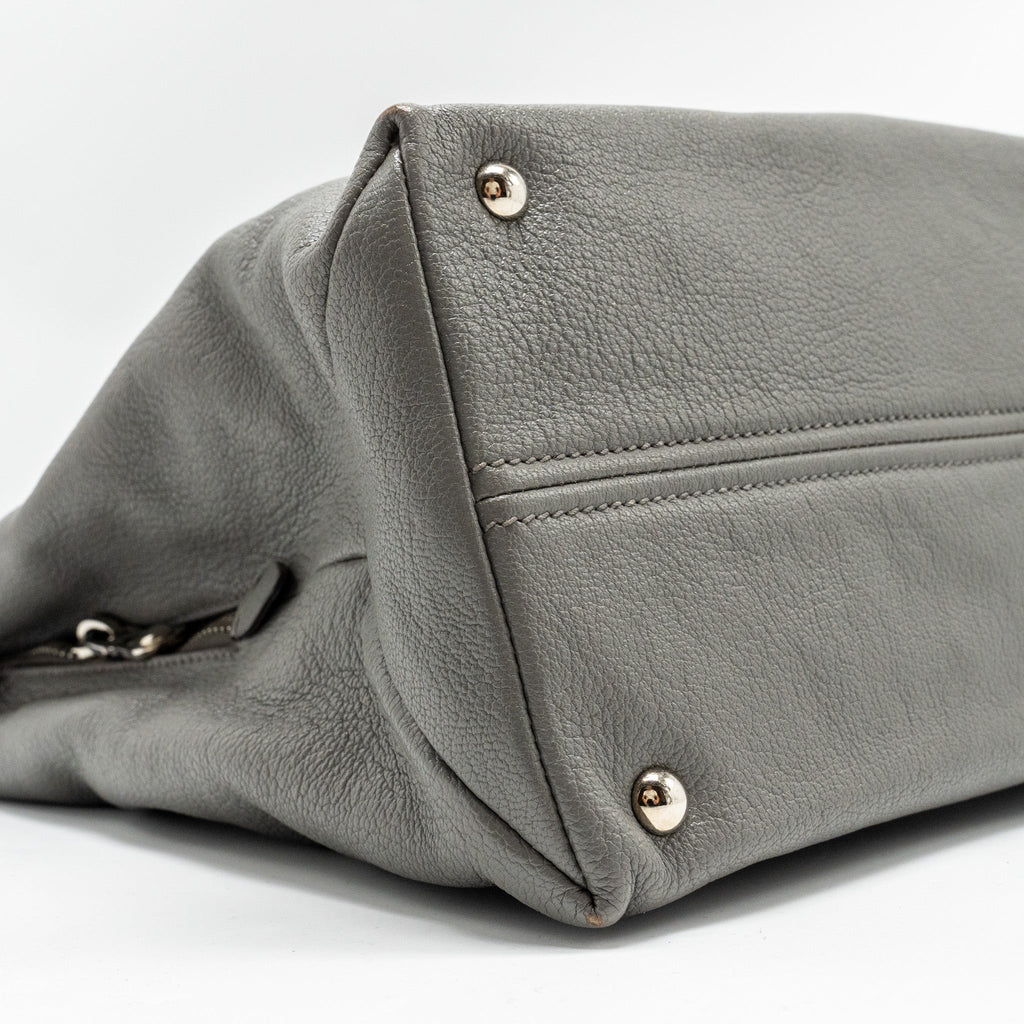 MIU MIU TOTE BAG LEATHER GREY SHW